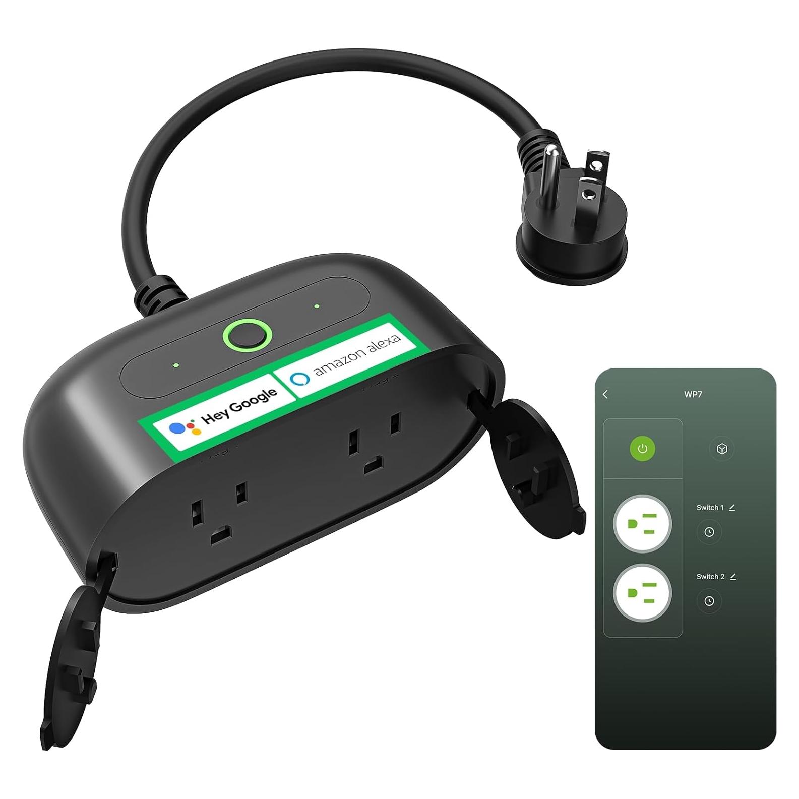 Enchufe Inteligente Exterior GHome Smart 2 Tomas IP64 Wi-Fi