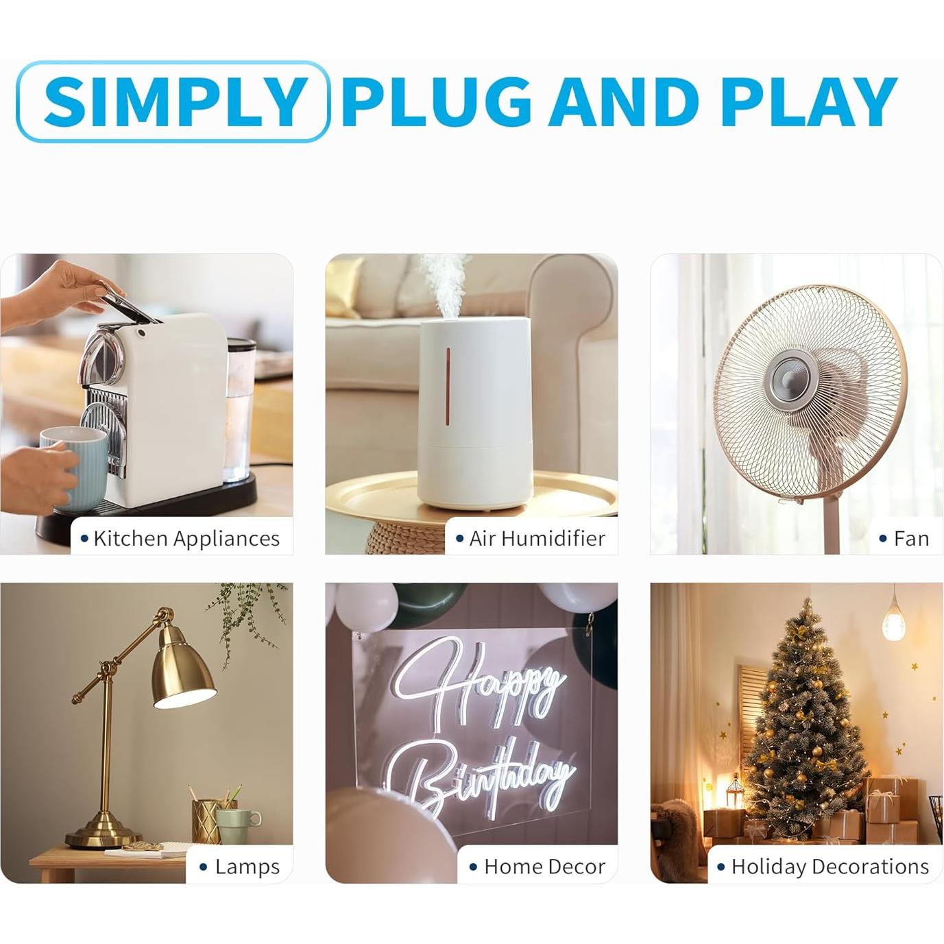 Enchufe Control Remoto Syantek 2 Tomas Independientes 15A