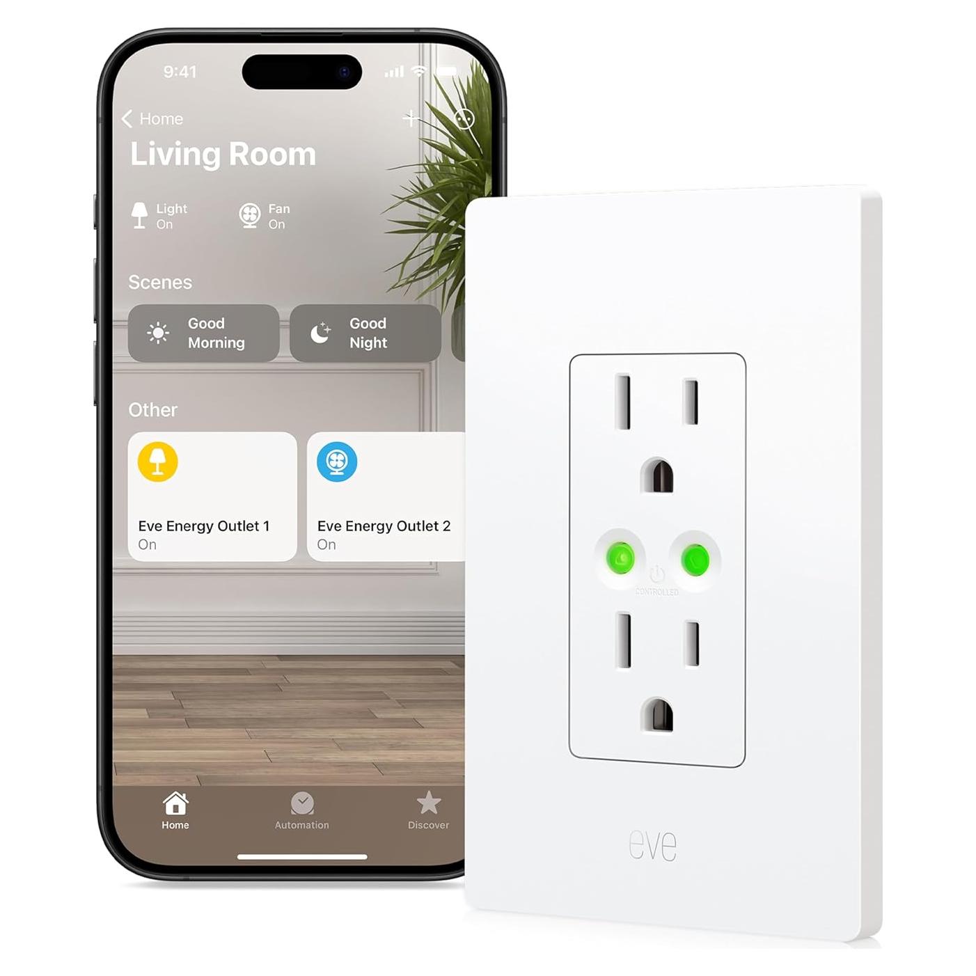 Enchufe Inteligente Eve Energy Outlet - Control por App y Voz