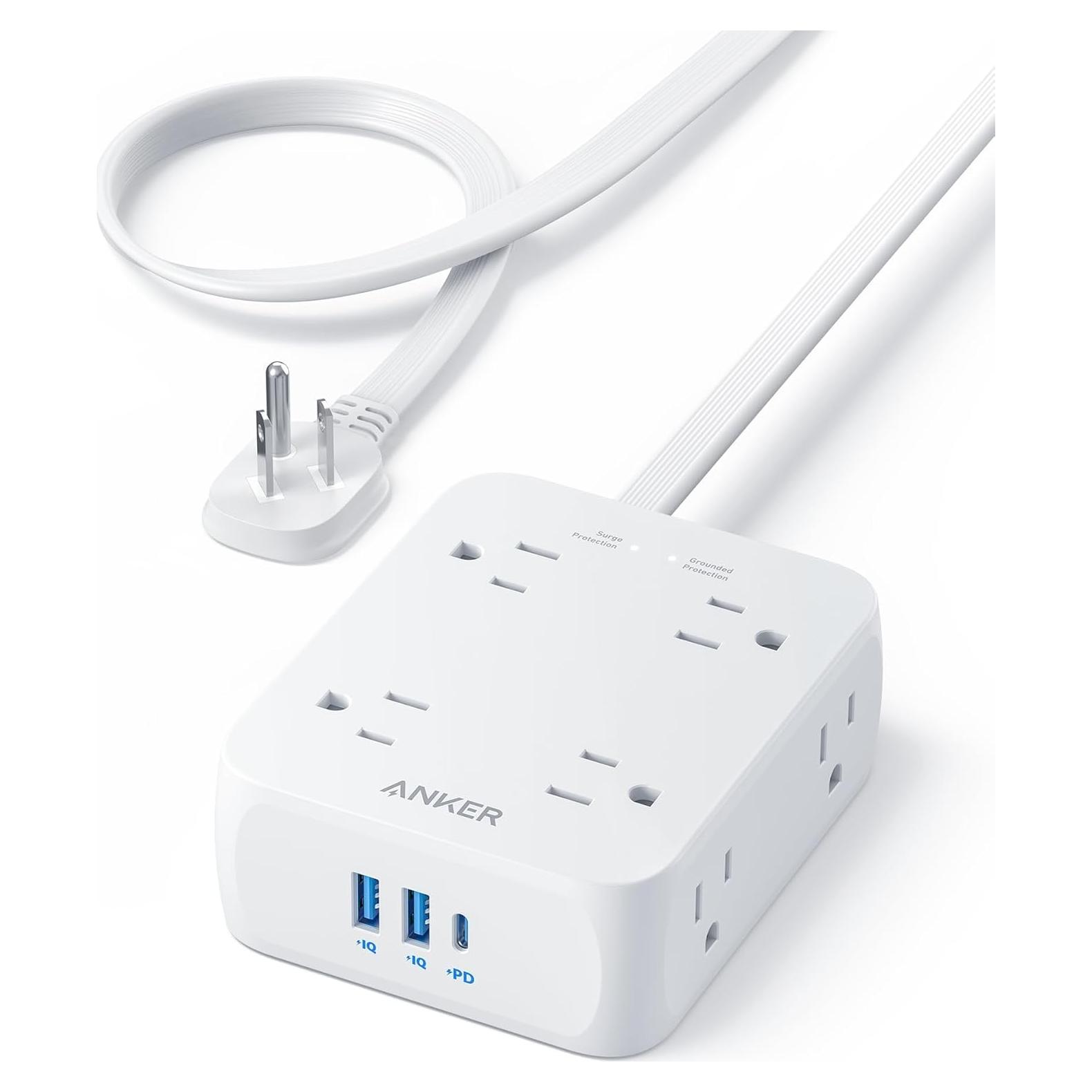 Regleta de Alimentación Anker A9183 8 Salidas 20W USB-C 1.52m