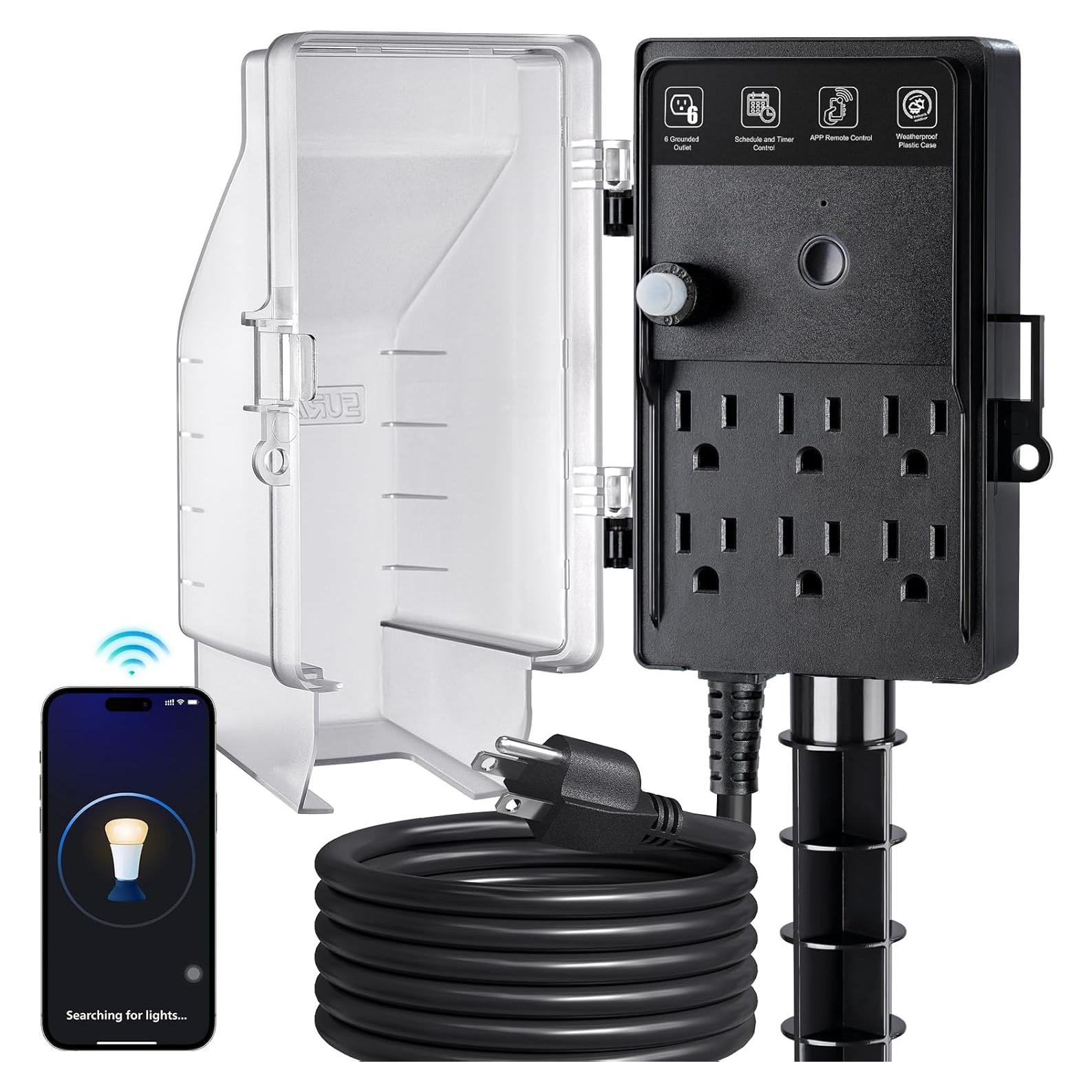 Temporizador de Estaca de Poder Exterior SURAIELEC 6 Salidas Zigbee