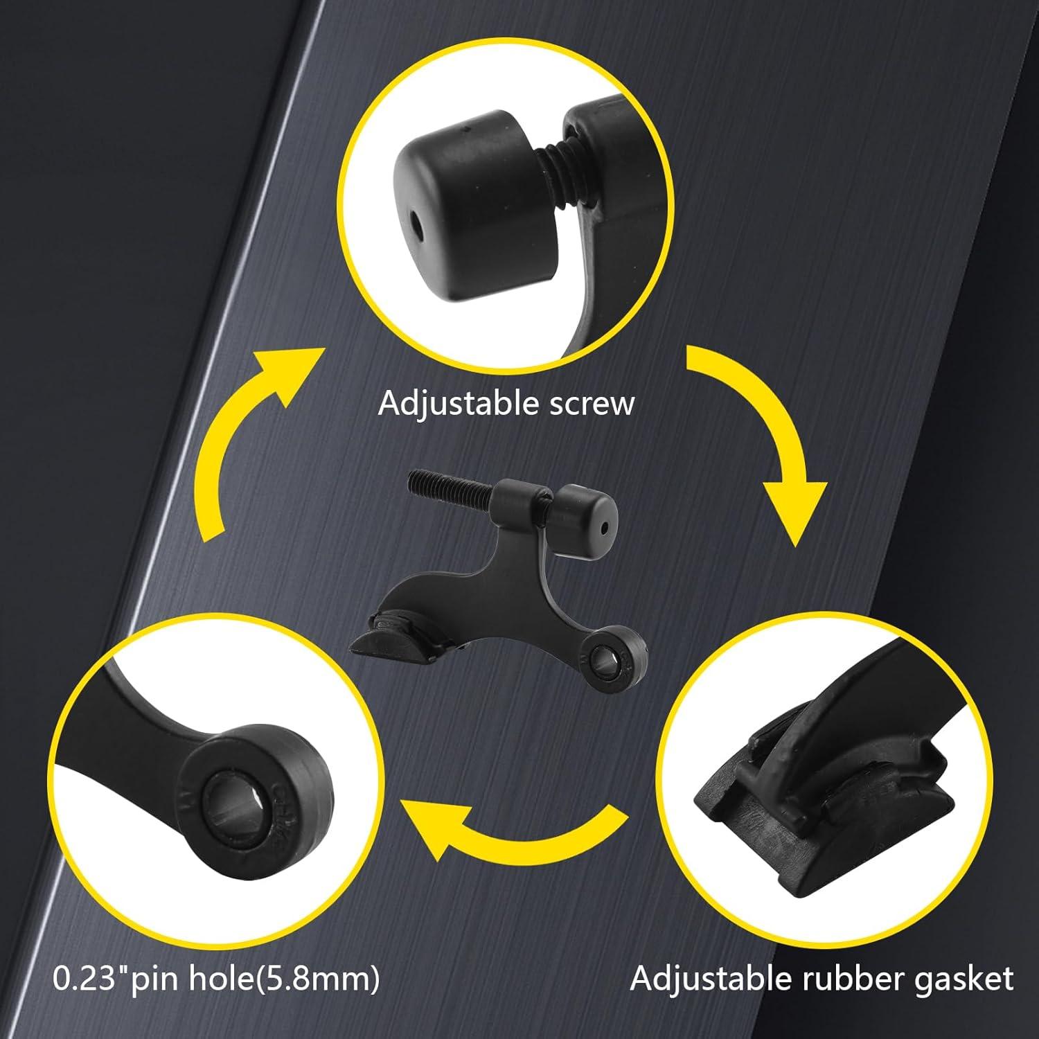 Paradas de Puerta con Pin de Bisagra Home Master 12 Paquetes Negro Mate