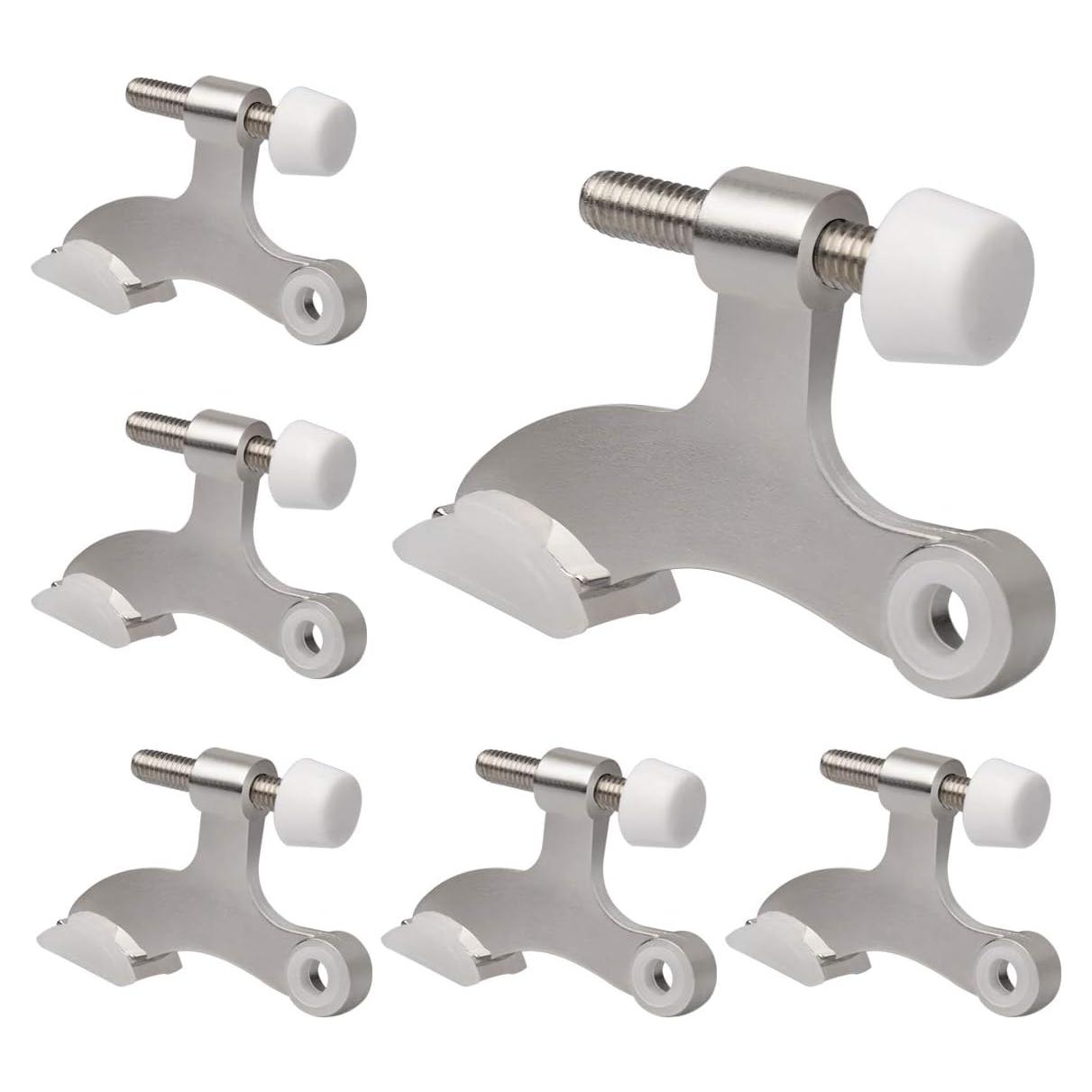 6 Paradas de Puerta KOVOSCH con Pasador de Bisagra Níquel Satinado