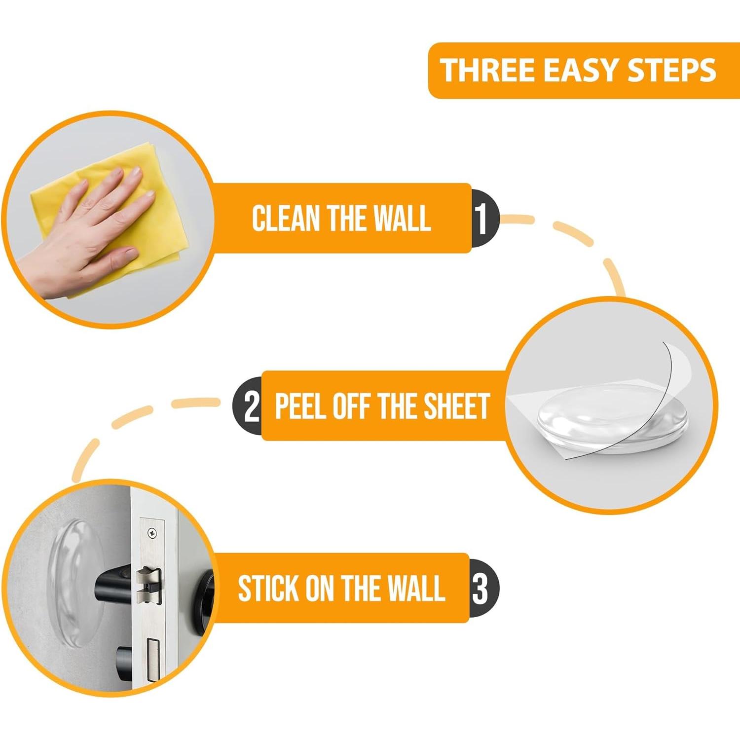 Topes de puerta ProStoppr 8 piezas autoadhesivos transparentes