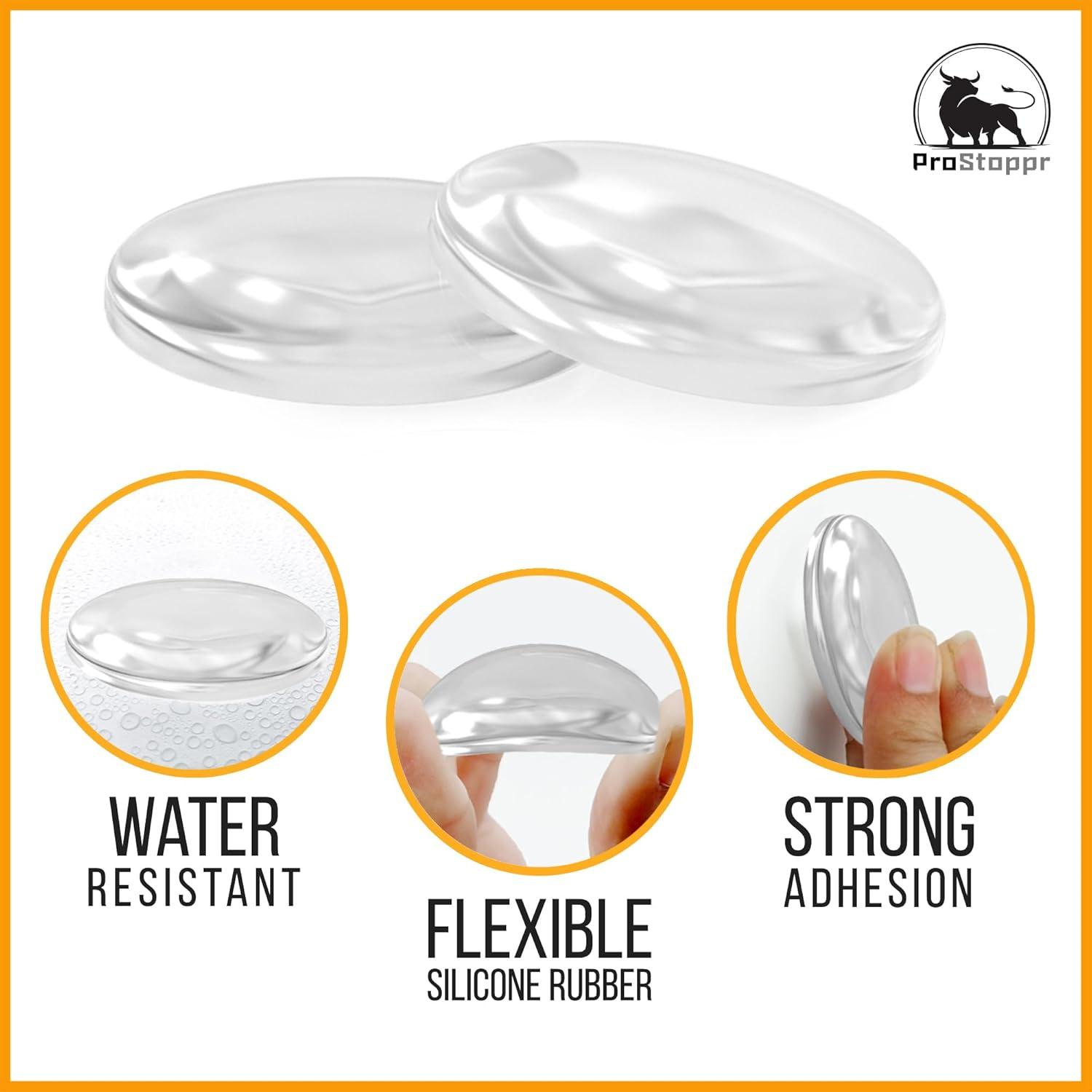 Topes de puerta ProStoppr 8 piezas autoadhesivos transparentes