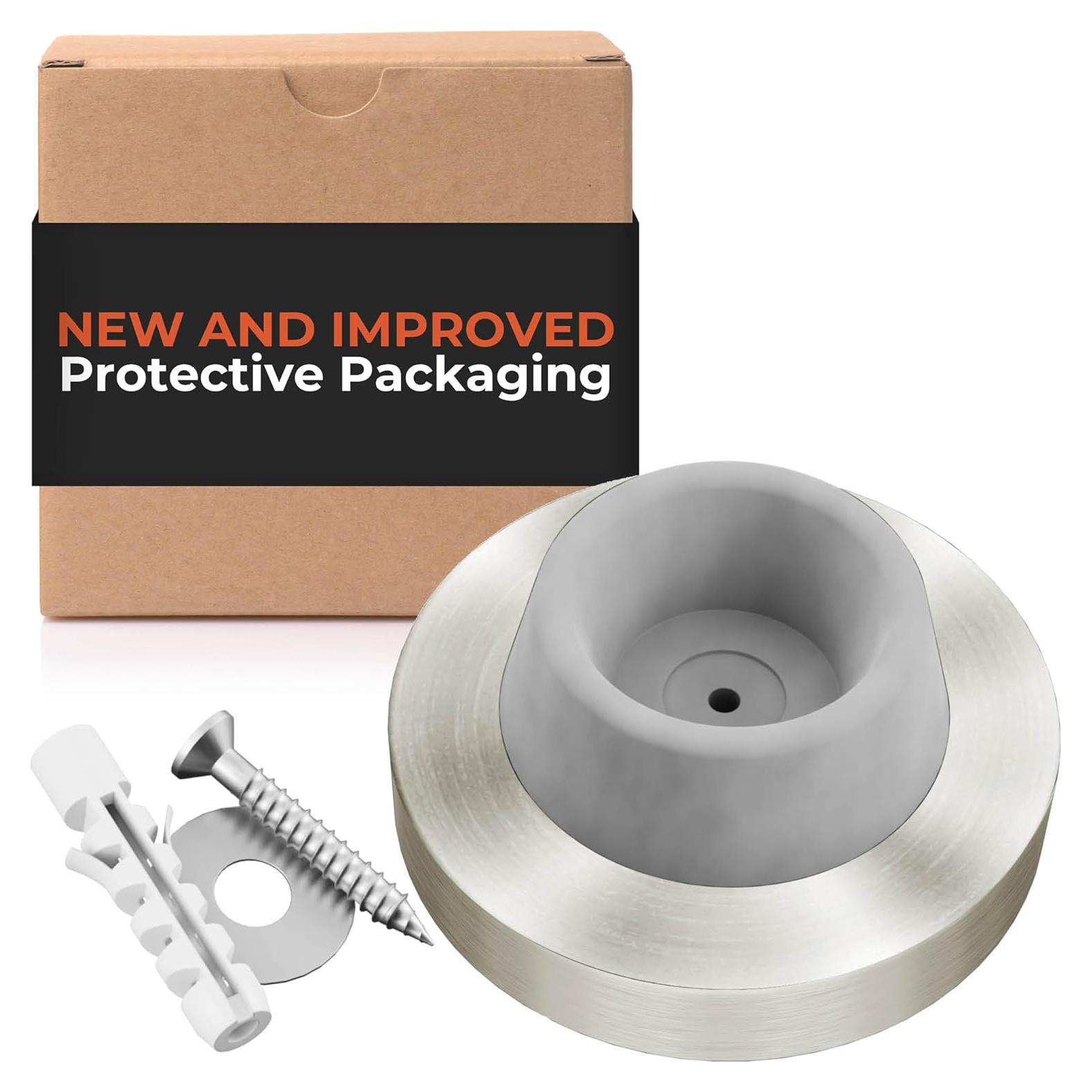 Tope de puerta redondo NYCO de acero inoxidable - Cromo Satinado