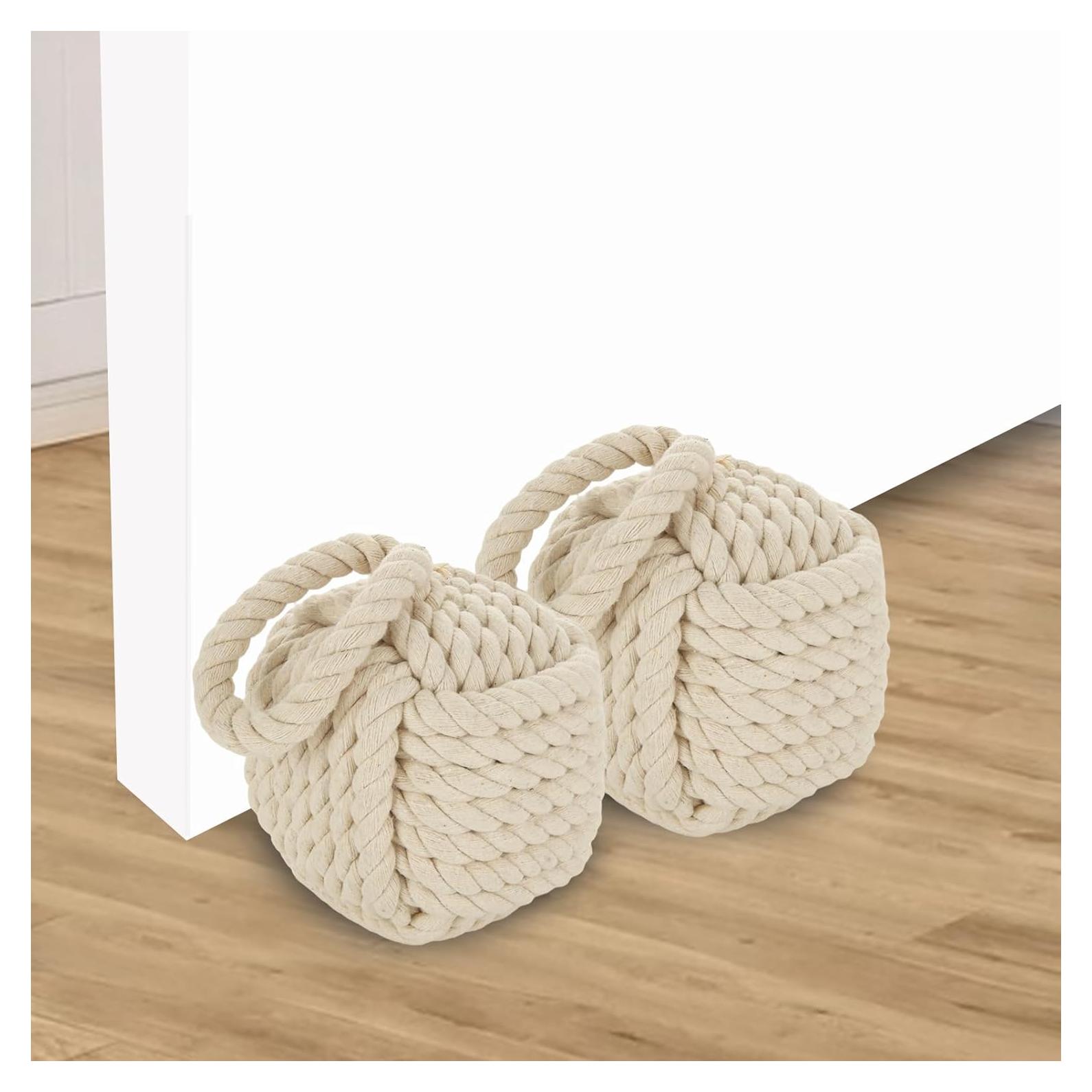 Tope de Puerta Acrux7 2 Piezas Cuadrado Yute 14x14 cm