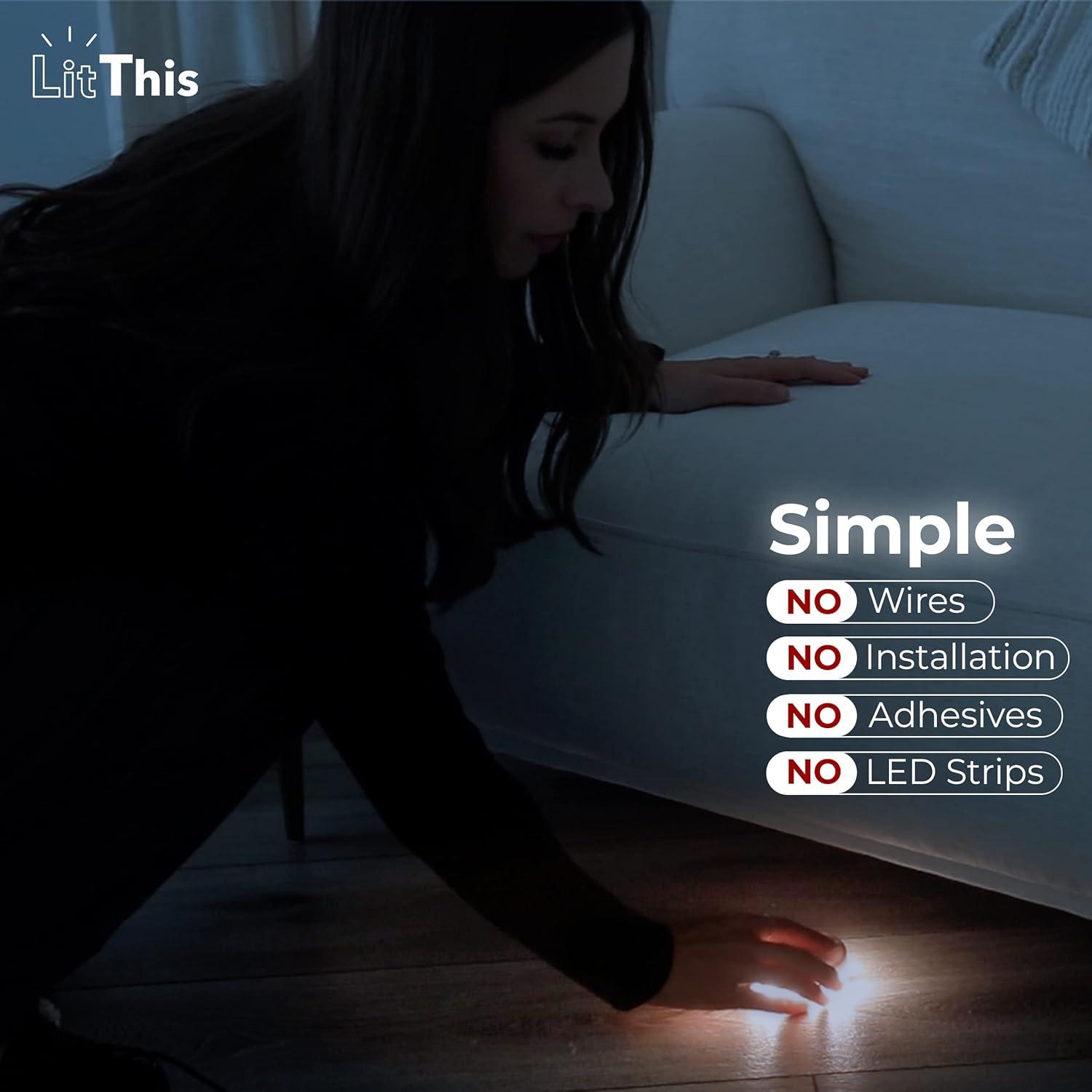 Luz Nocturna Bajo la Cama LitThis con Sensor de Movimiento 360°