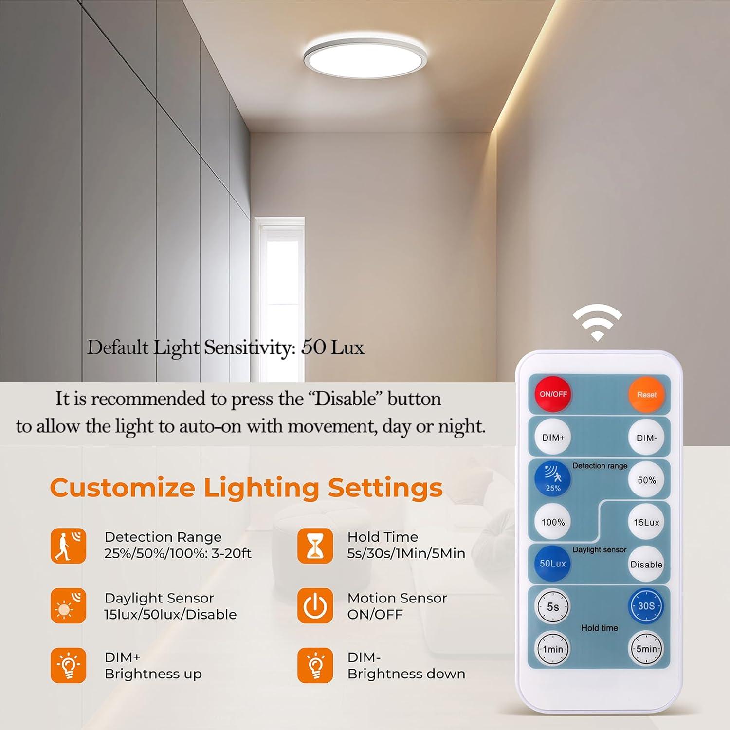 Luz de Techo LED Matane 30 cm con Sensor de Movimiento 2400LM