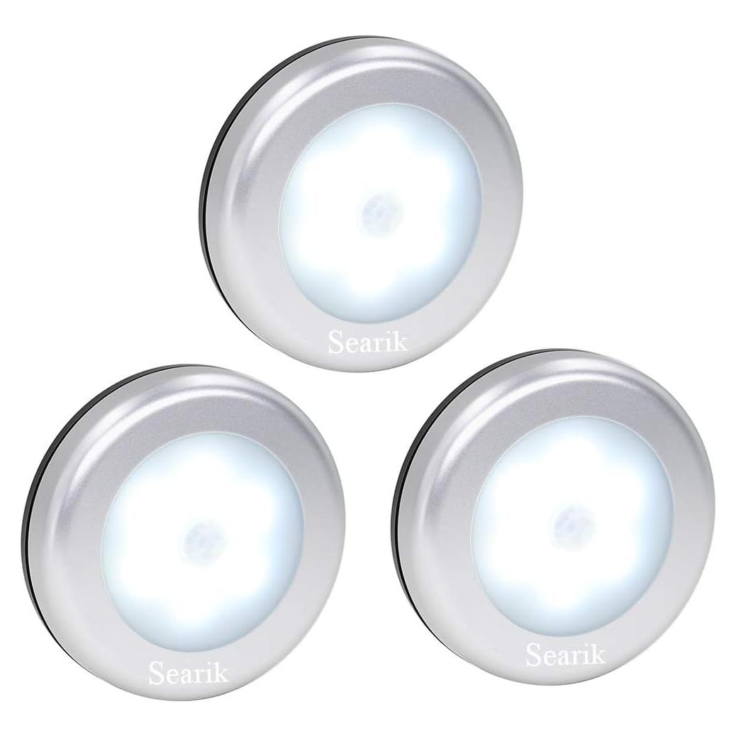Luz Nocturna LED Searik con Sensor de Movimiento 3 Pcs