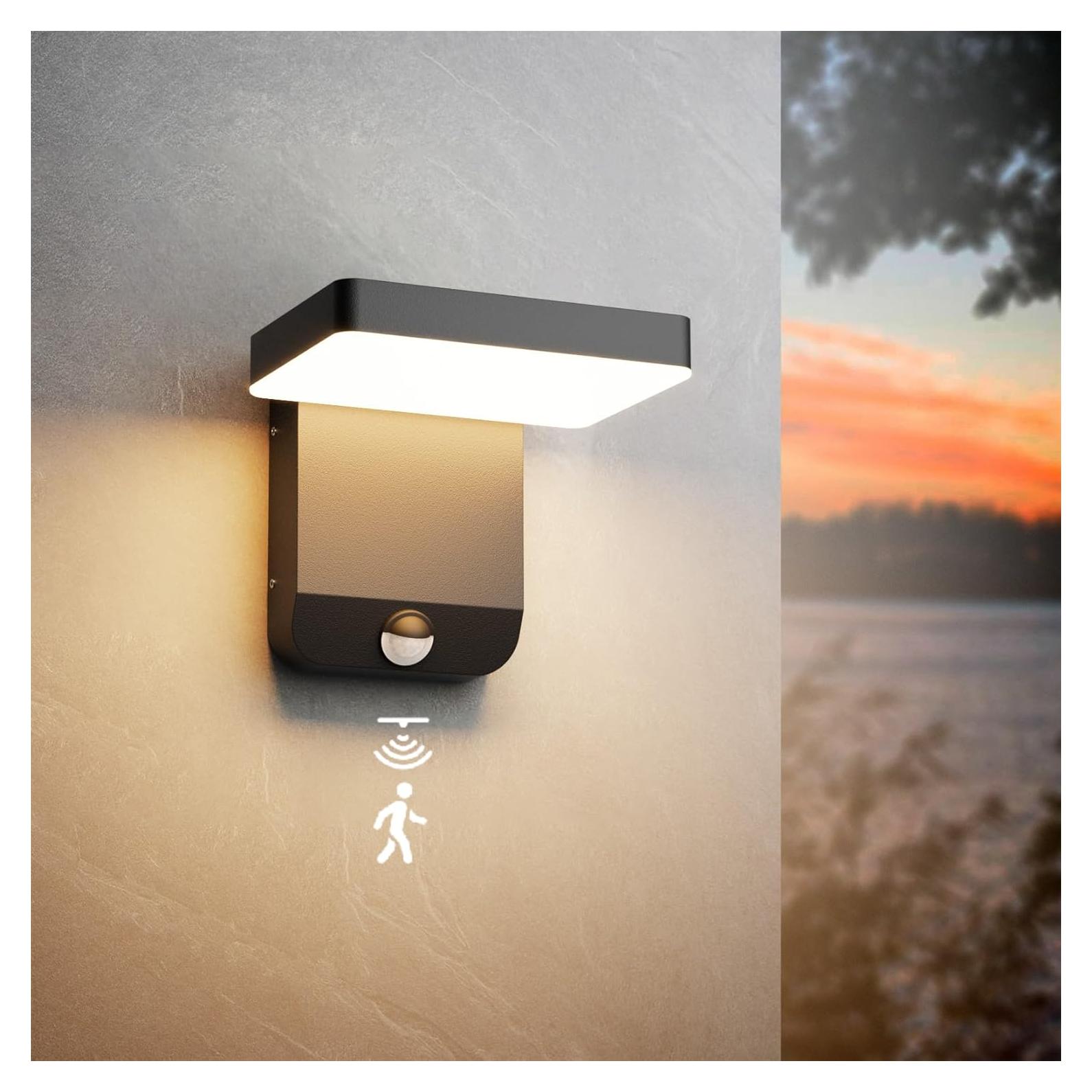 Aplique de Pared Exterior Coinmit 24W con Sensor de Movimiento IP65