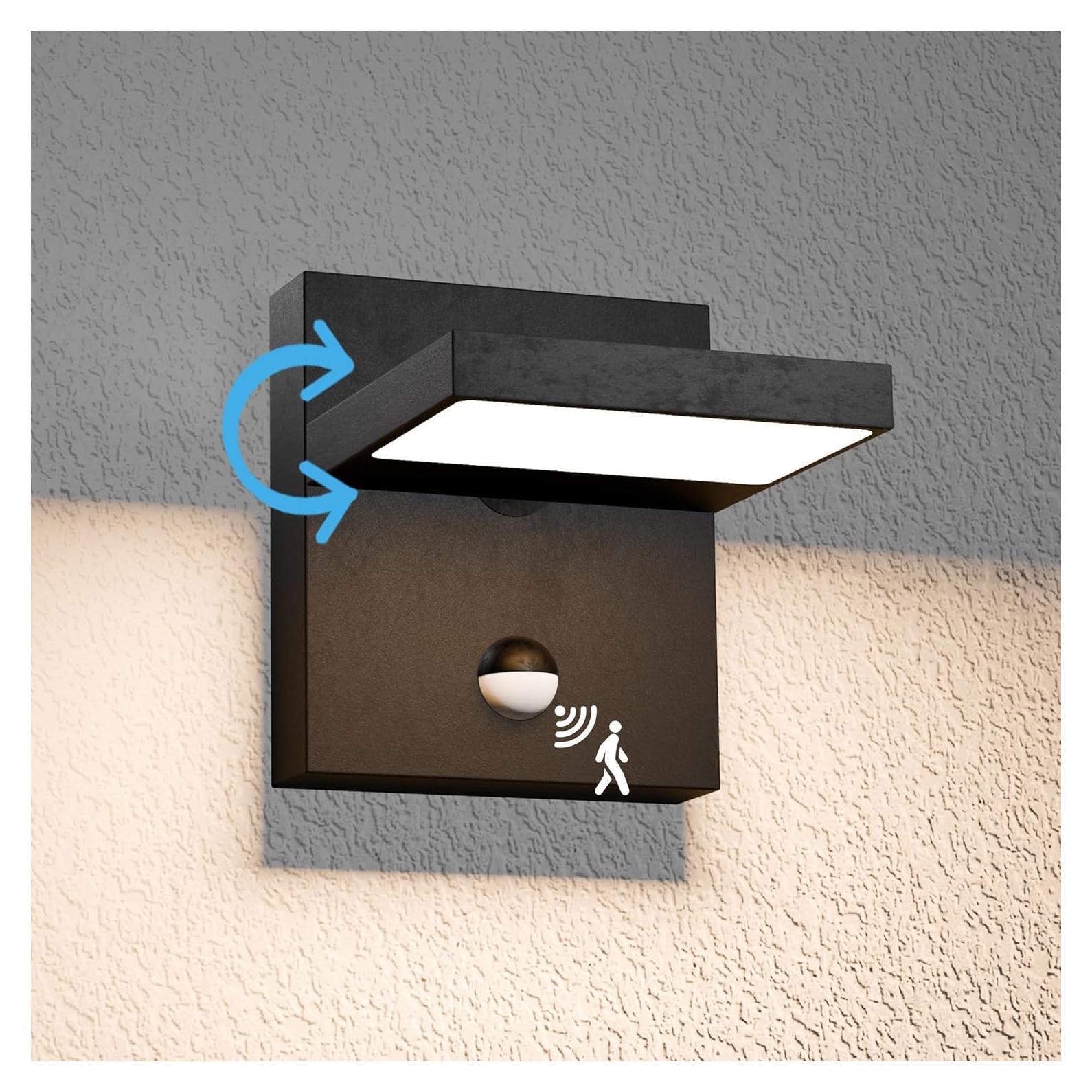 Lámpara de Pared LED con Sensor de Movimiento Inowel IP54 Negra