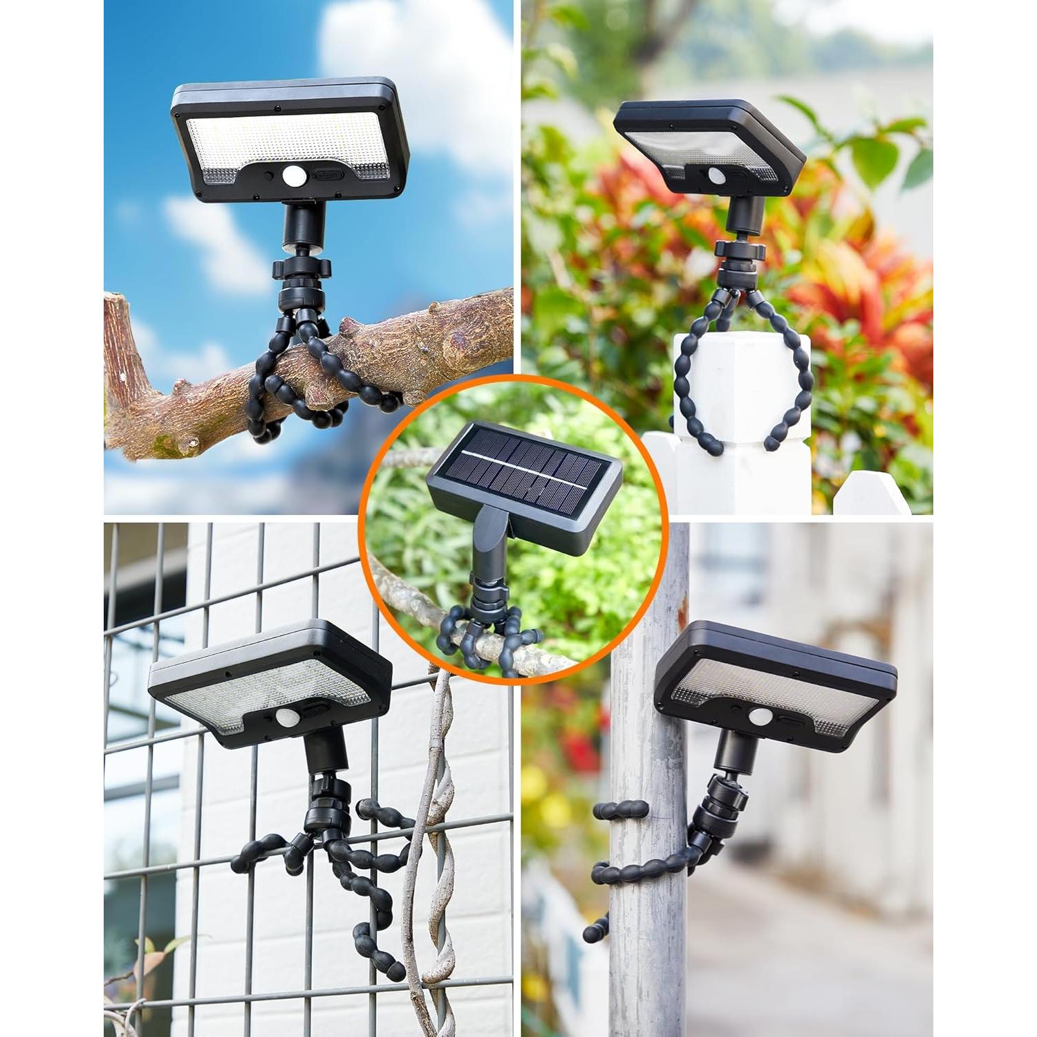 Luces de Sensor de Movimiento Solar Thumok 600LM con Trípode Flexible