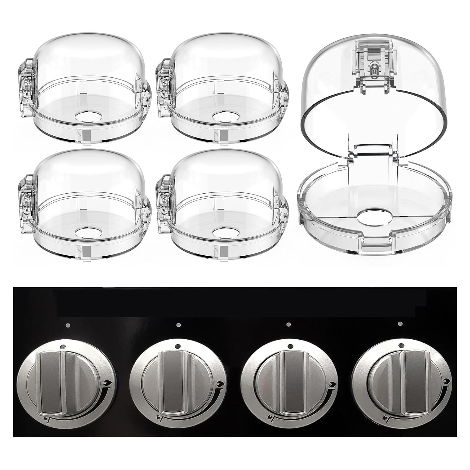 Cubiertas de Seguridad para Perillas de Estufa - Transparente - 5 Unidades