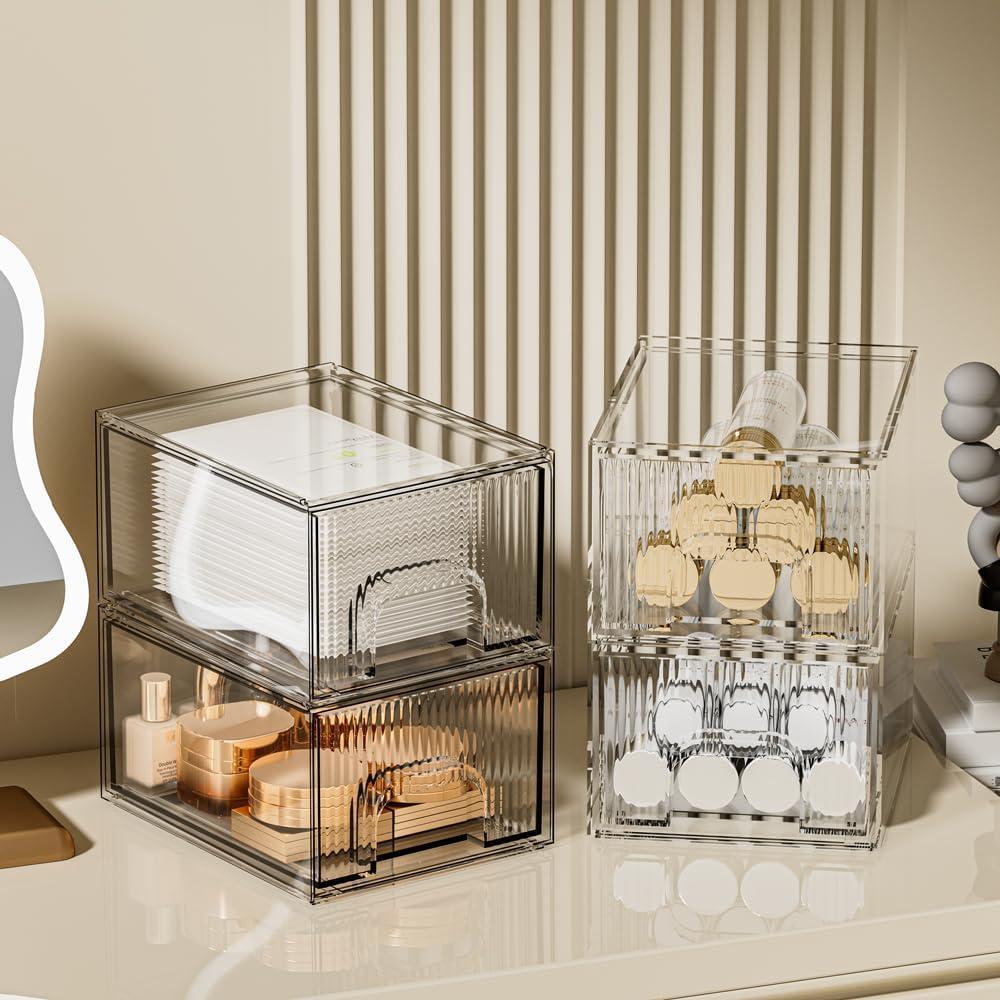Organizador de Maquillaje ZHIAI 4 Cajones Apilables Transparente
