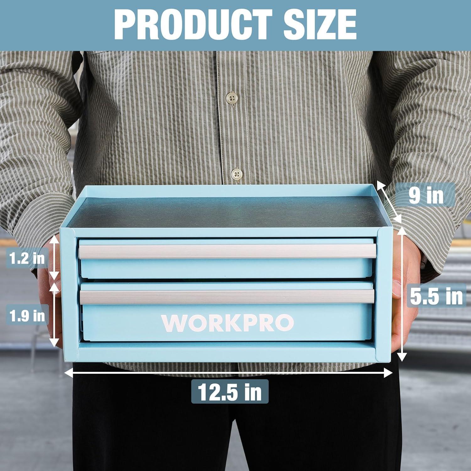 Caja de Herramientas WORKPRO Mini 31.75x22.86x13.97 cm Azul