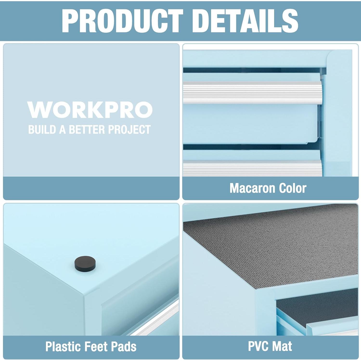 Caja de Herramientas WORKPRO Mini 31.75x22.86x13.97 cm Azul