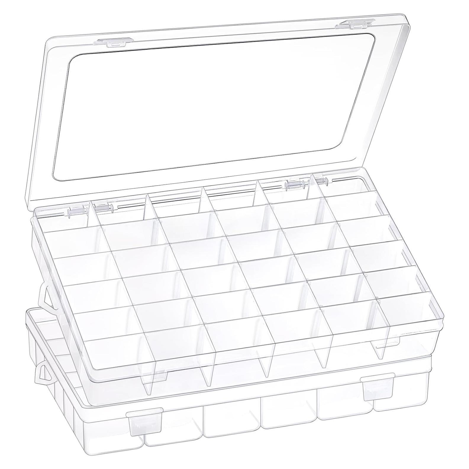 Cajas organizadoras de plástico AOZITA 36 compartimentos 2 unidades