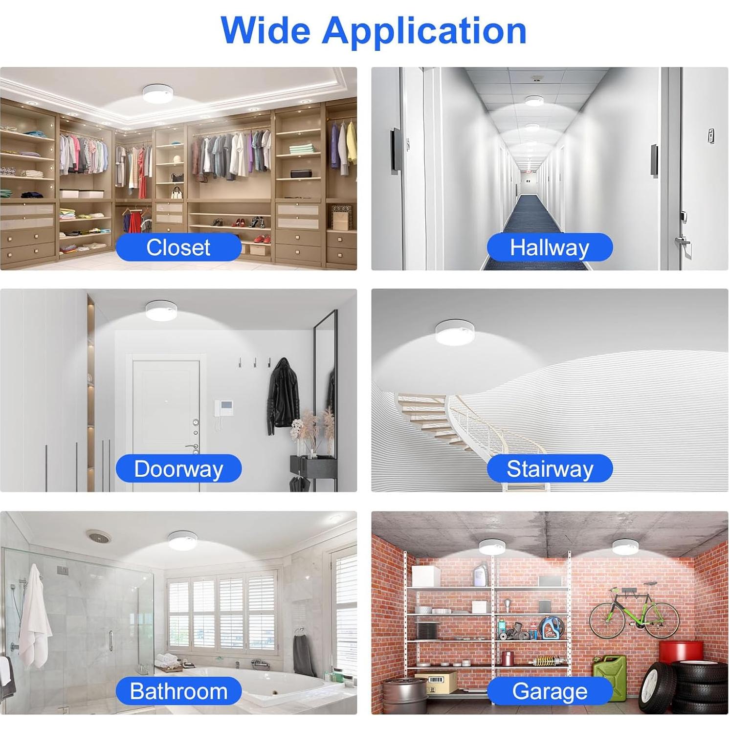Luz de Techo LED a Batería KEPLUG con Sensor de Movimiento 3000K-6500K
