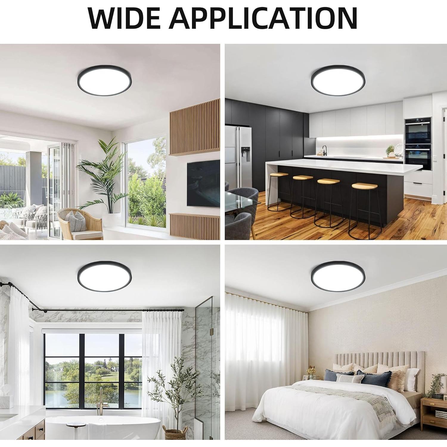 Luz de Techo LED Hykolity 30.48 cm 24W CCT Seleccionable Negro