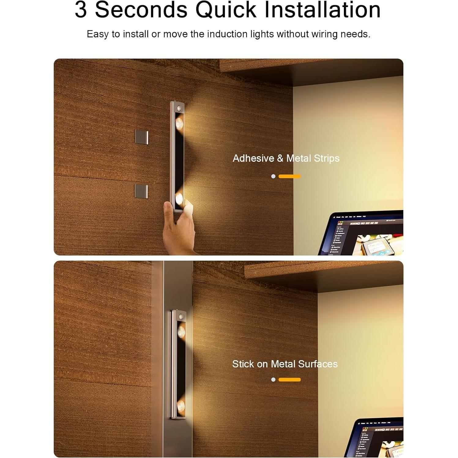 Luces LED Inalámbricas YIGER 10in con Sensor de Movimiento
