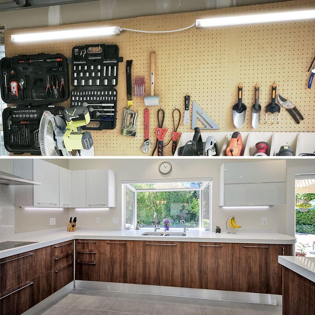 Luz LED T8 CNSUNWAY 2FT 20W 3000LM 6500K Enlazable - 2 Paquete