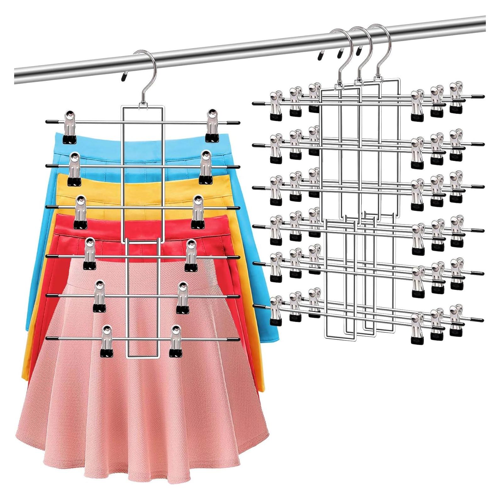 Perchas para Pantalones SHUKEEKA - Paquete de 3, Acero Inoxidable