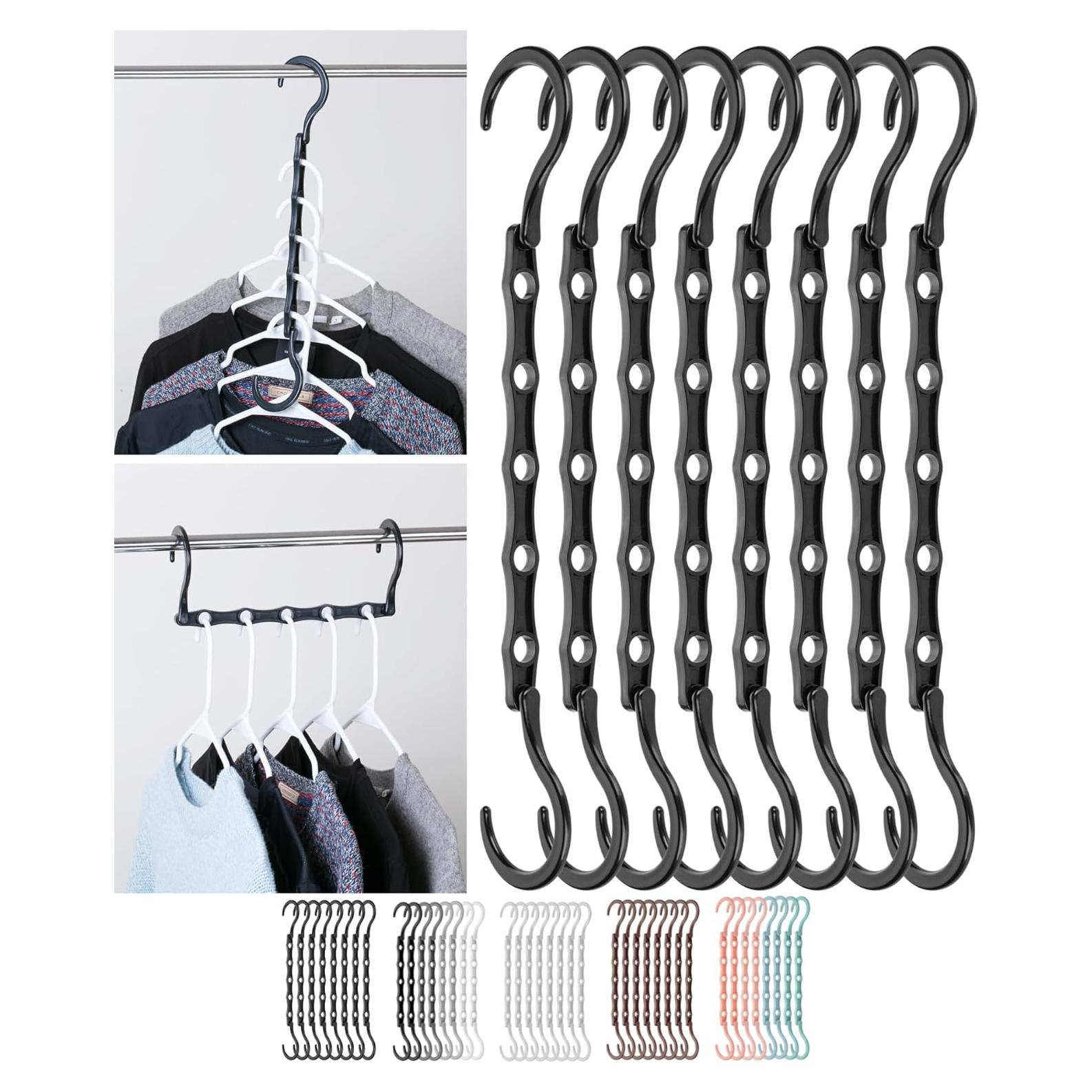 Perchas Ahorradoras de Espacio Mr. Pen, Paquete de 8, Negro