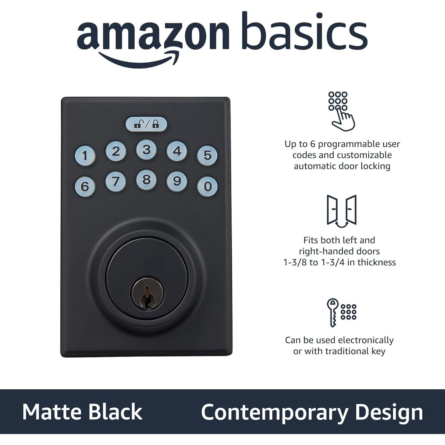 Cerradura Electrónica Amazon Basics PL1S4910 Teclado Táctil