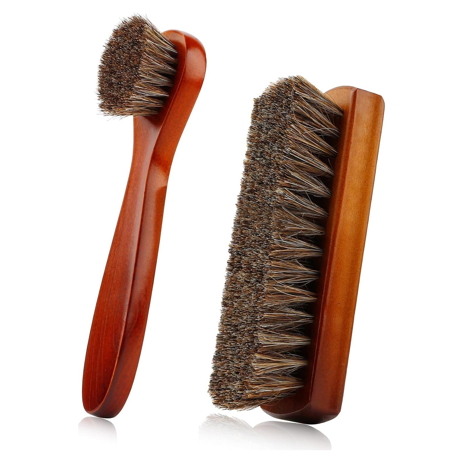 Cepillo de limpieza para zapatos Zanzike - 2 piezas de cerdas de caballo