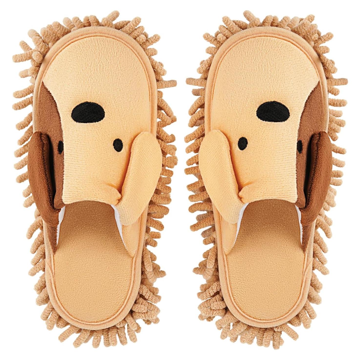 Zapatillas de Mopa de Microfibra Caqui para Limpiar