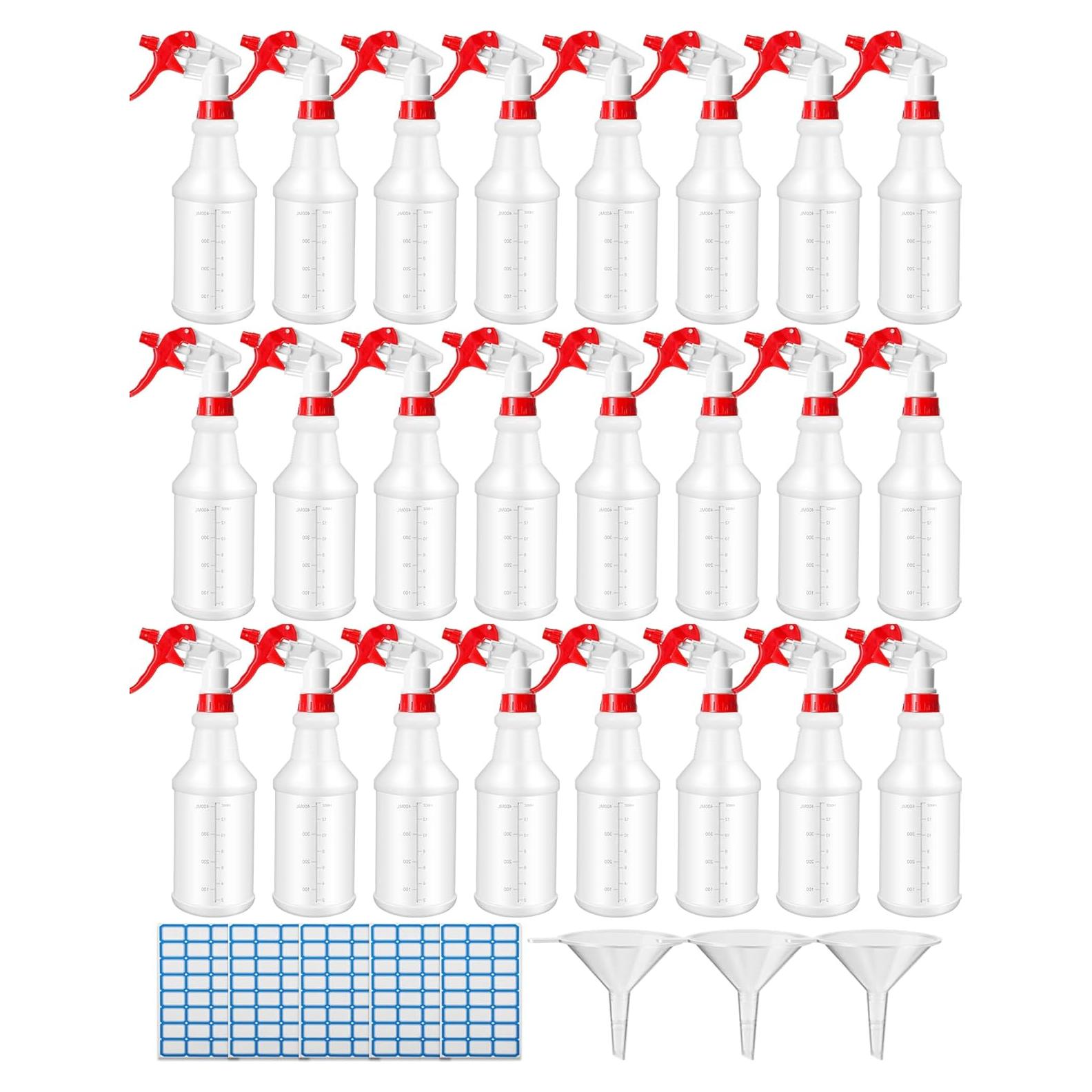 Eccliy 20 Botellas Spray Vacías 500 ml Ajustables Rojo Blanco