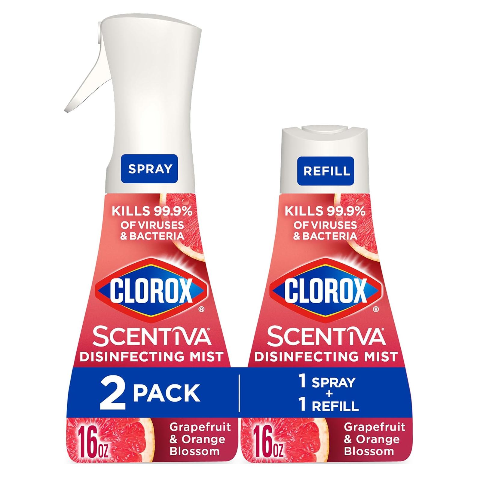 Clorox Scentiva Mist Desinfectante 1 Spray y 1 Recarga 473 ml