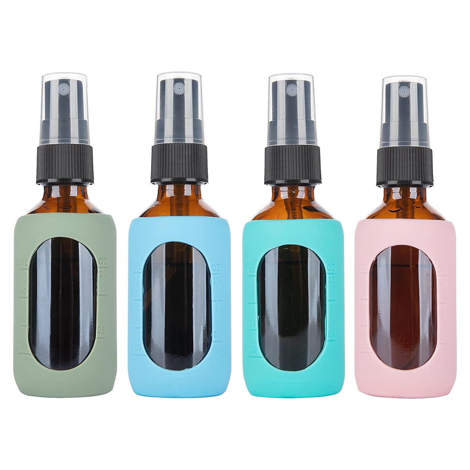 Botellas de Spray de Vidrio Ámbar HOMBYS 50ml - Paquete de 4