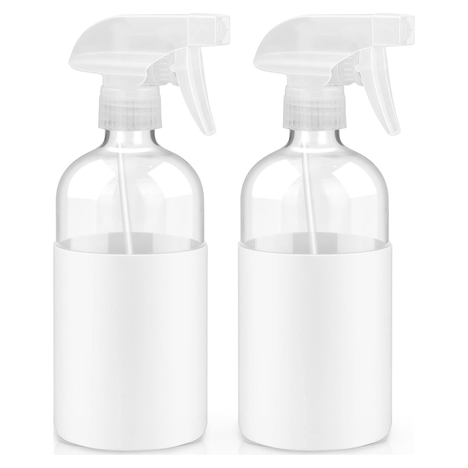 2 Botellas de Spray de Vidrio 473 ml con Manga de Silicona