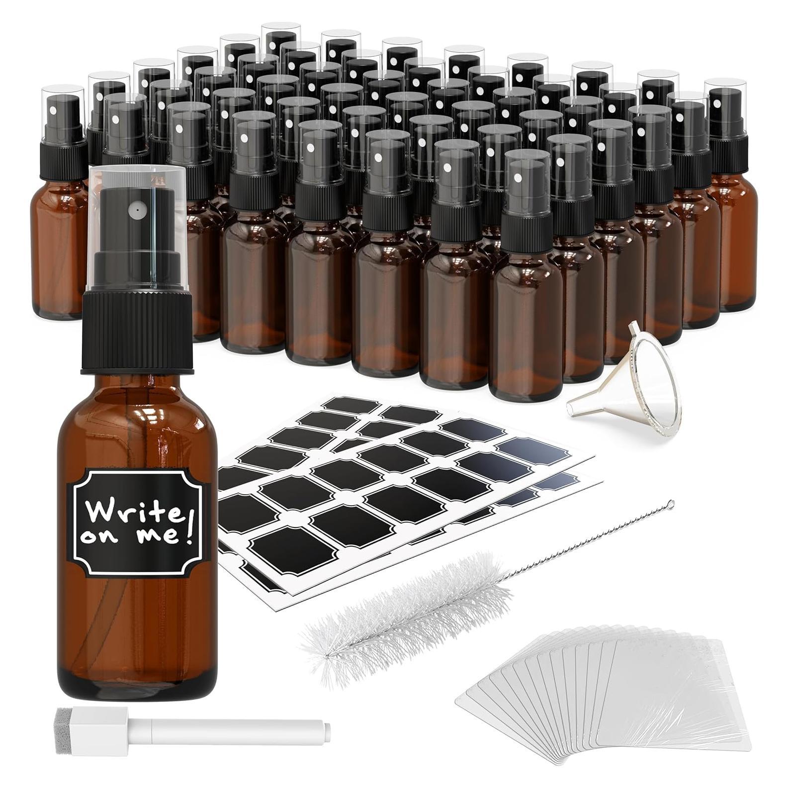 Set de 48 Botellas de Spray de Vidrio Ámbar Nevlers 1oz