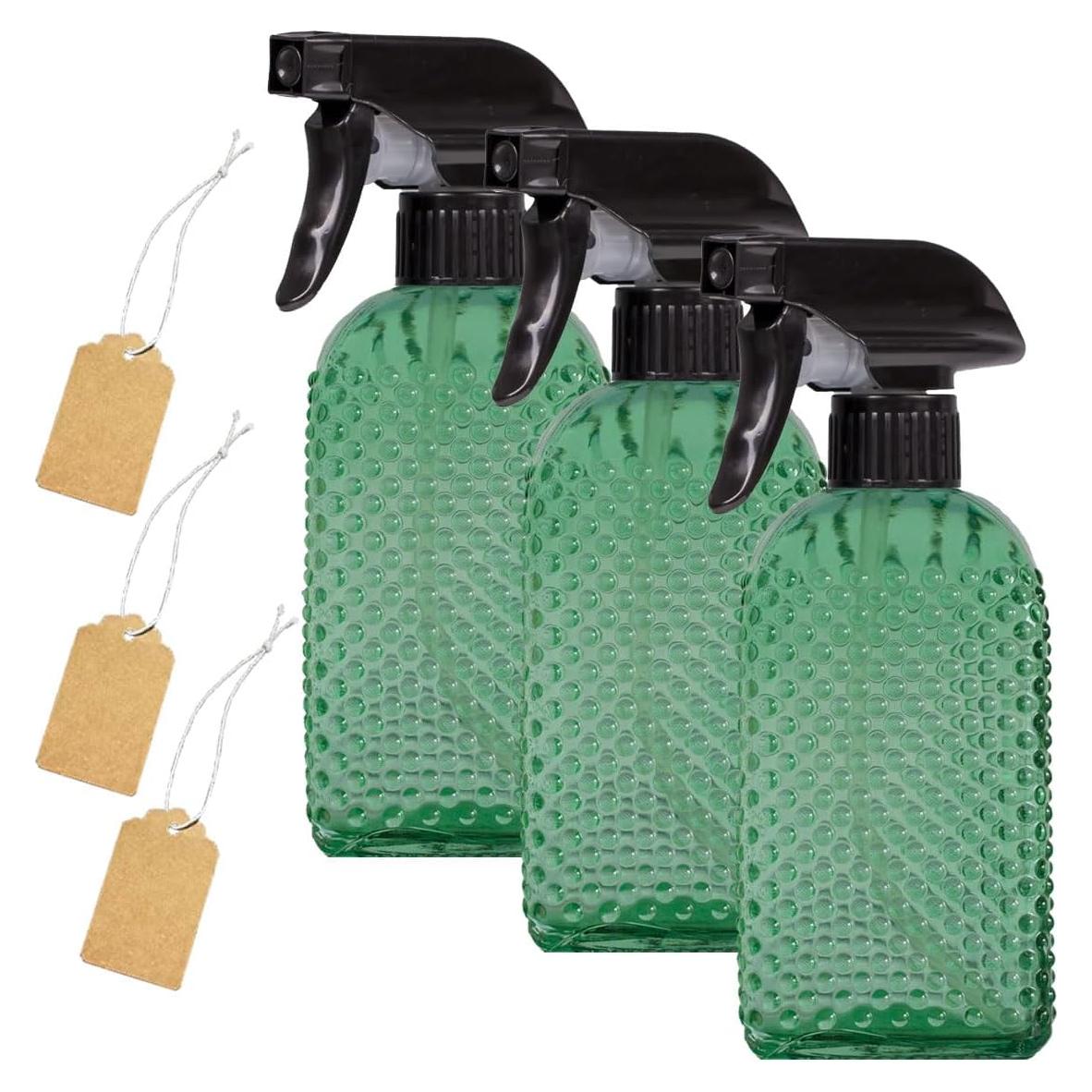 Botellas de Spray de Vidrio OEXEO 0.47L Ajustable Verde 3 PCS