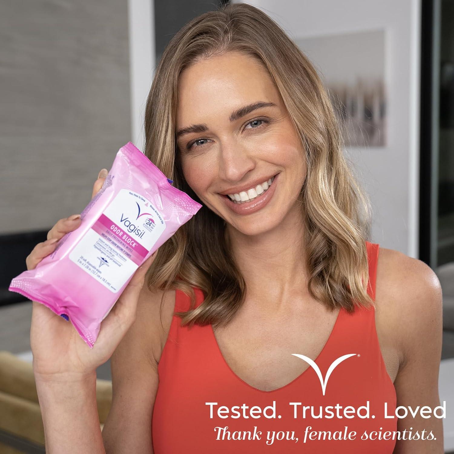 Toallitas Frescantes Vagisil Bloqueador de Olores 20 Unidades x3