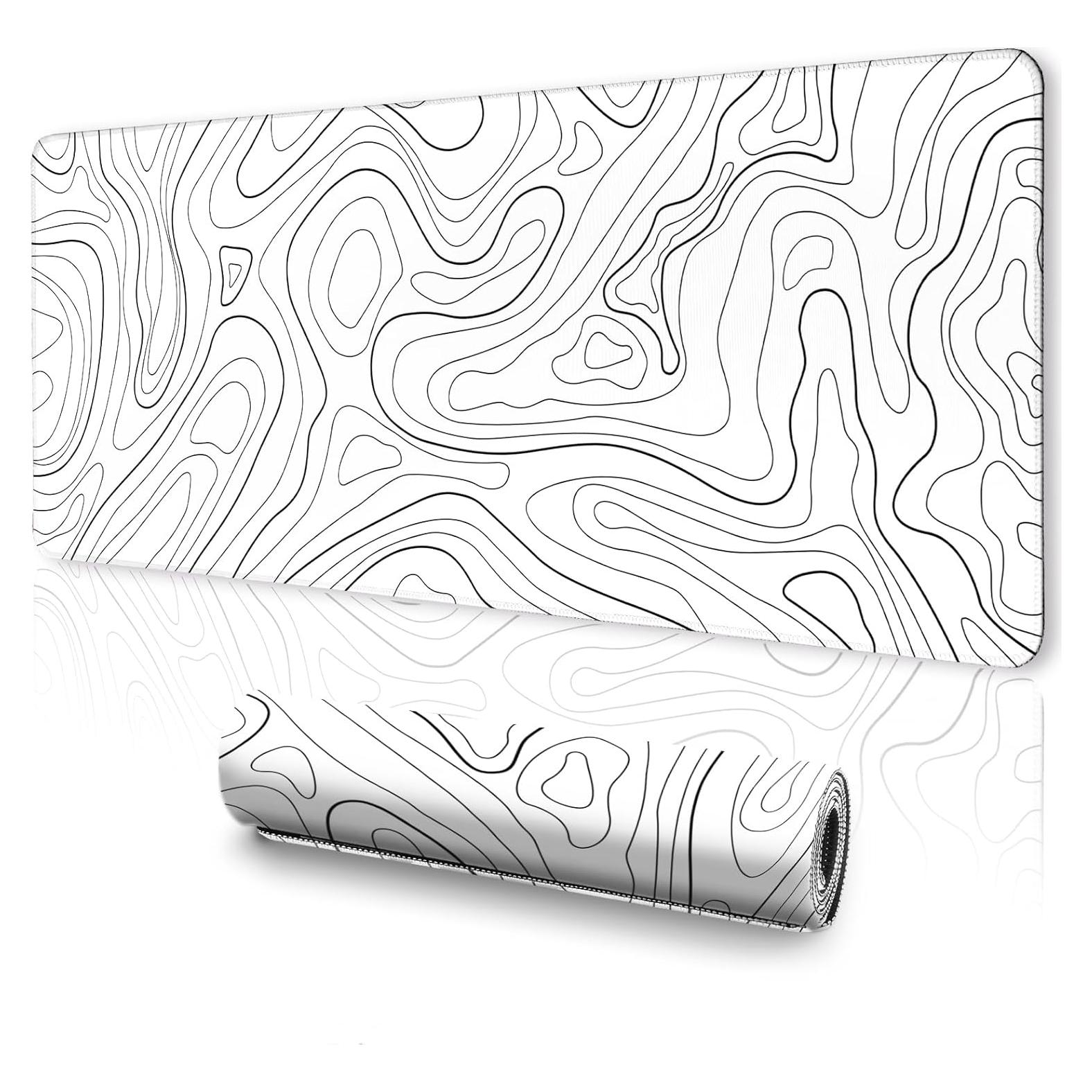 Alfombrilla de Ratón UJoowalk XL Topográfica Blanca 30x80cm