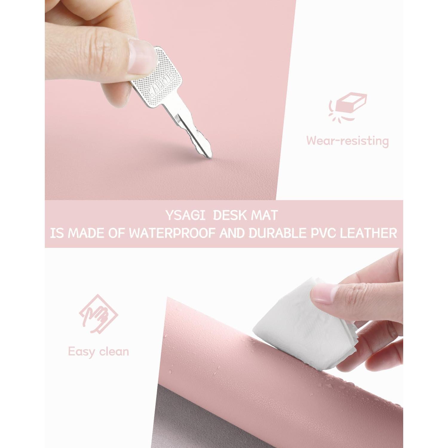 Alfombrilla de Escritorio Antideslizante YSAGi Rosa 60x35 cm