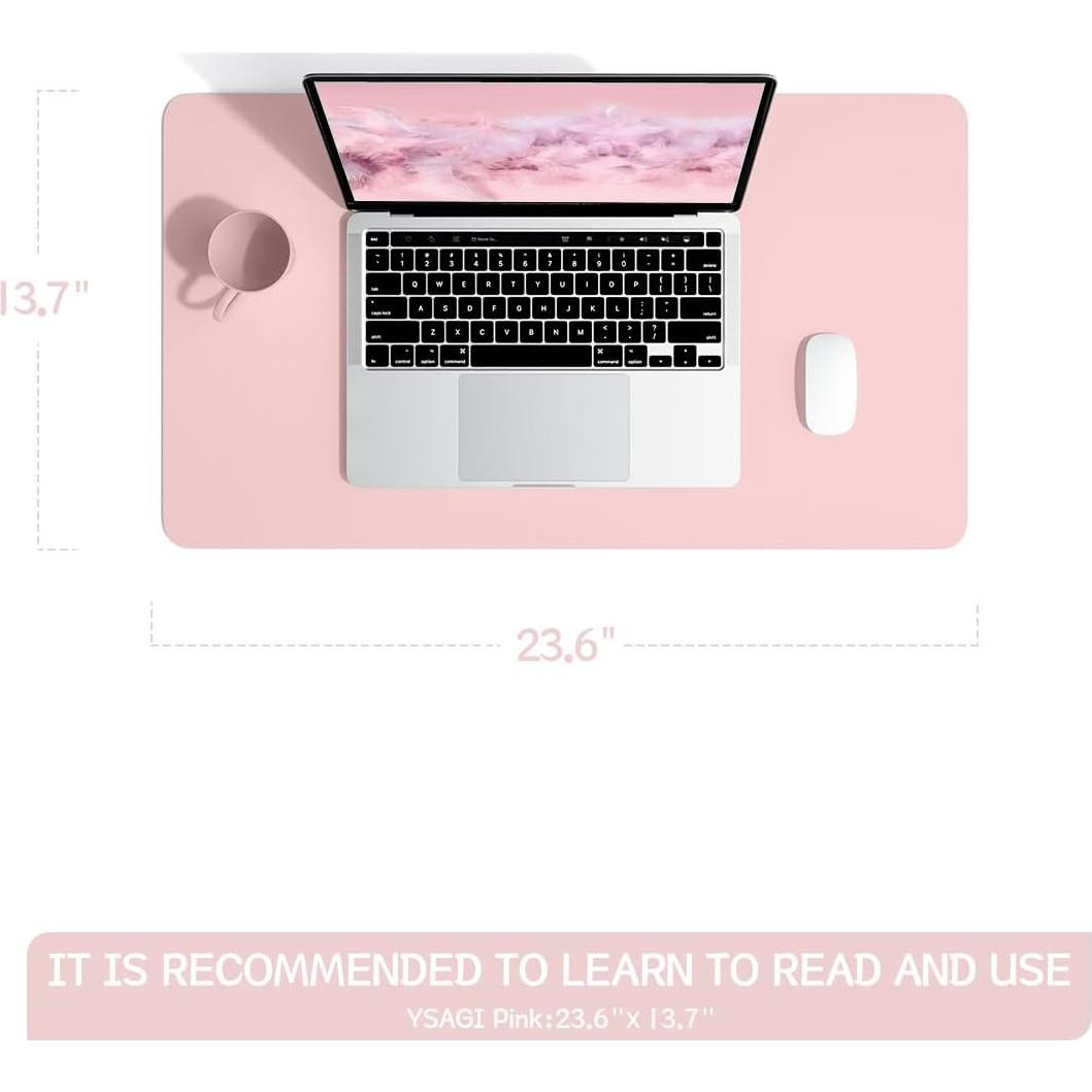Alfombrilla de Escritorio Antideslizante YSAGi Rosa 60x35 cm