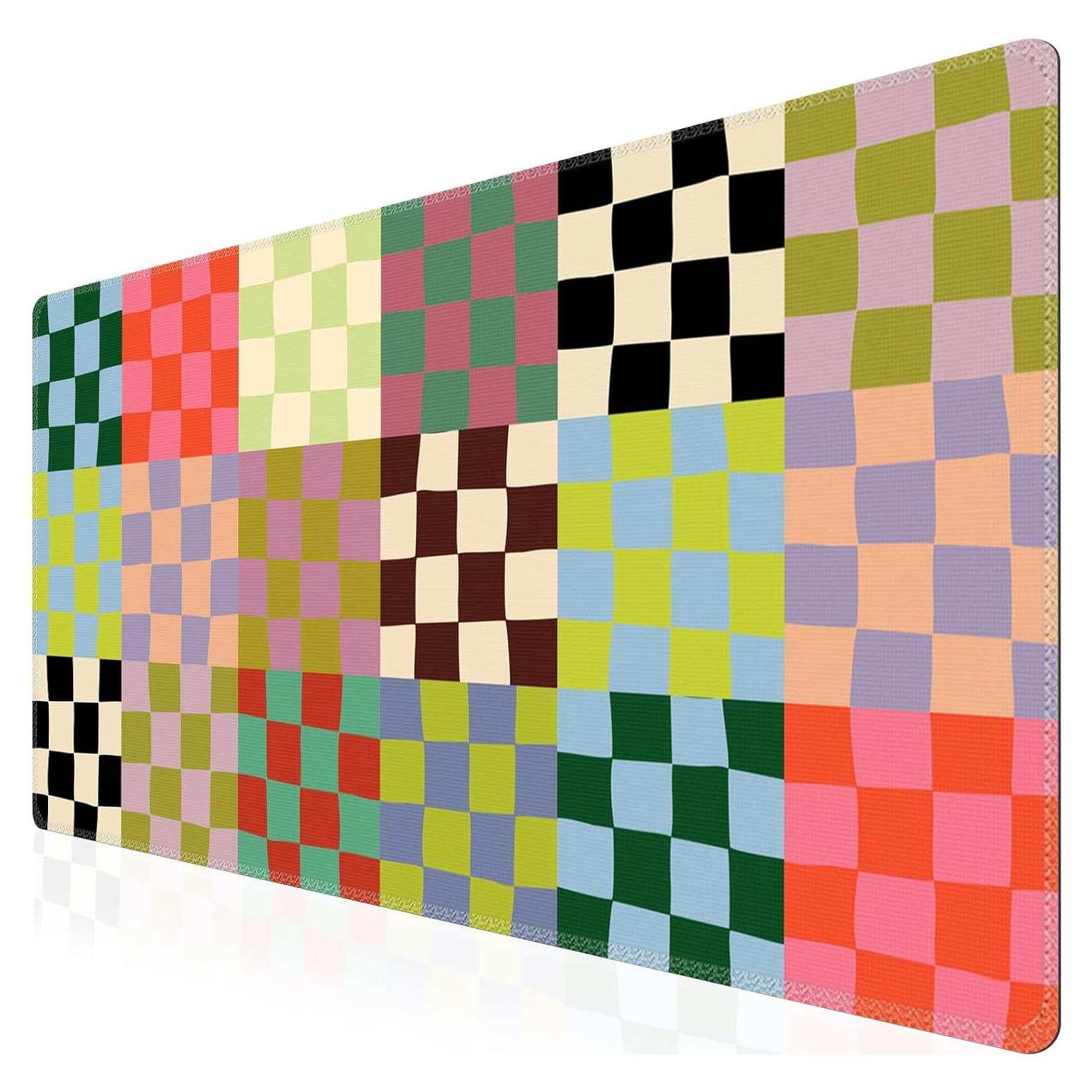 Alfombrilla de Escritorio iCasso XXL Cuadros Retro Antideslizante