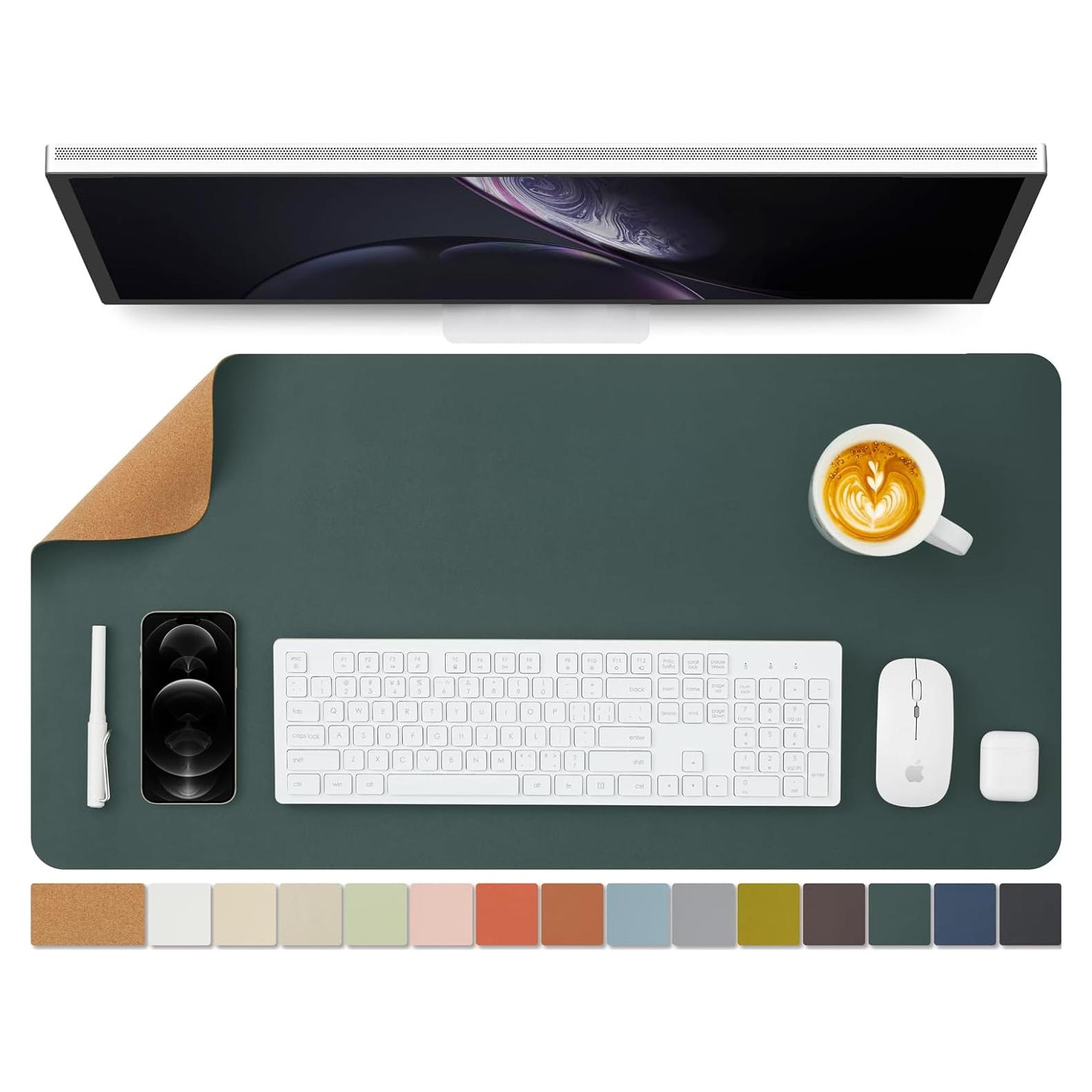 Alfombrilla de Corcho Doble Cara HOMIEAZICOZI 80x40cm Verde Oscuro