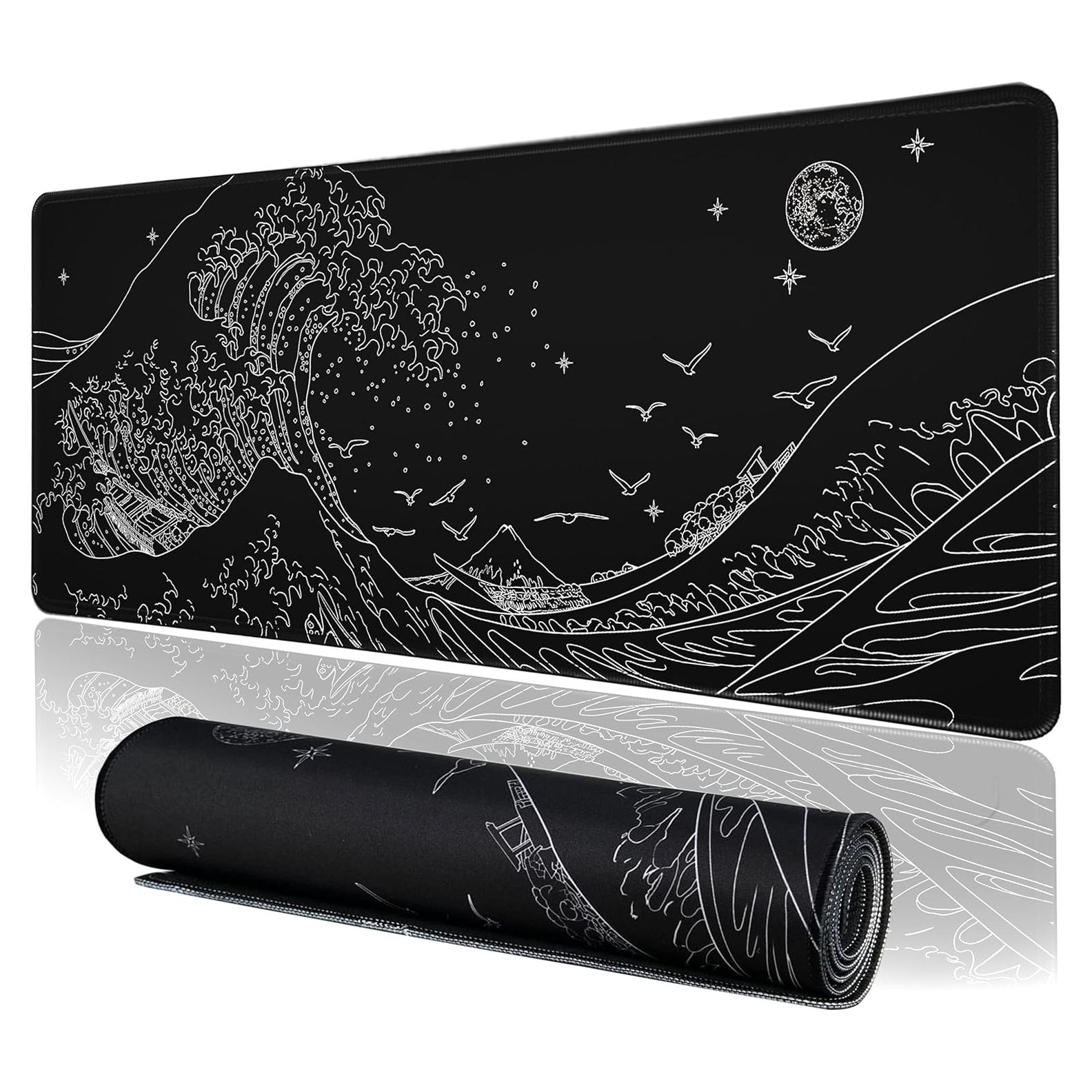 Alfombrilla de Ratón Grande MEWOOCUE 80x30 cm Olas del Mar