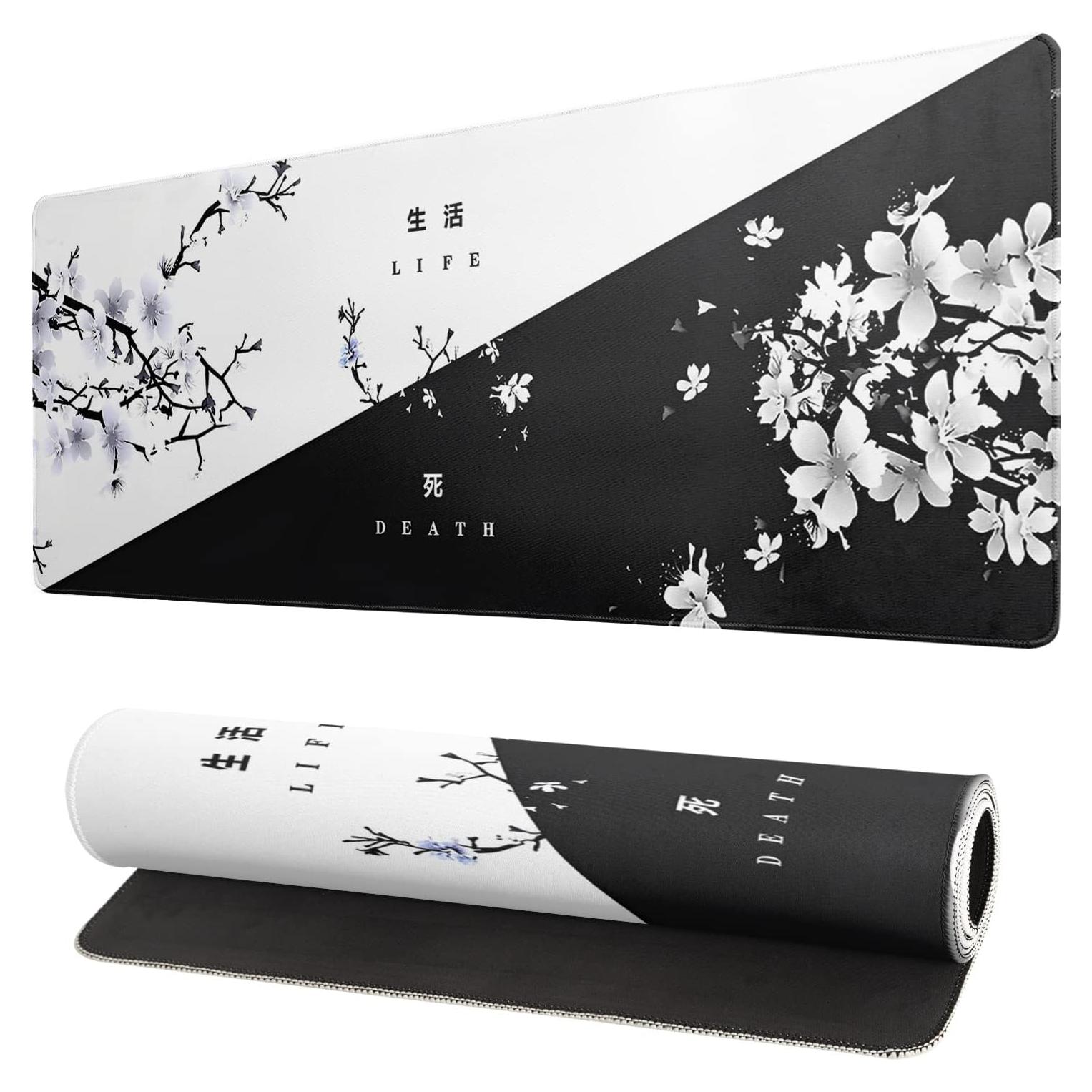 Alfombrilla de Ratón Siski Negra y Blanca 80x30 cm Antideslizante