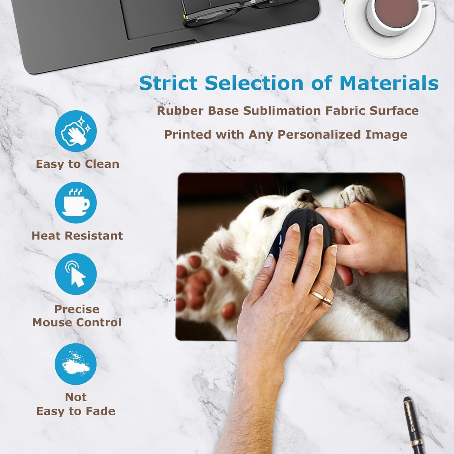 10 Piezas Almohadilla de Ratón Blanca MS WGO 24x20 cm Personalizable