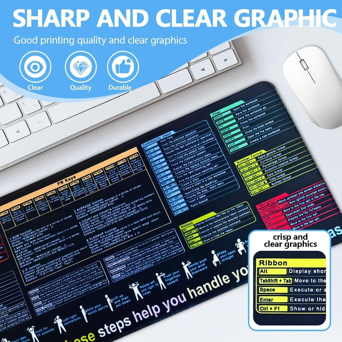 Pad de Escritorio XL Hengulus con Trucos de Excel y Atajos