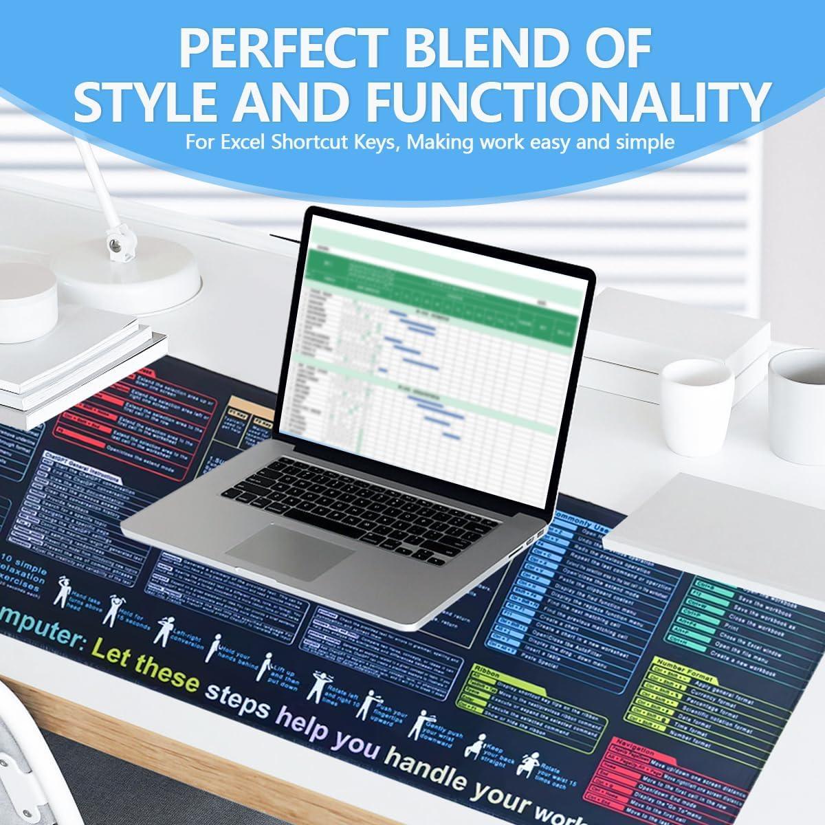 Pad de Escritorio XL Hengulus con Trucos de Excel y Atajos