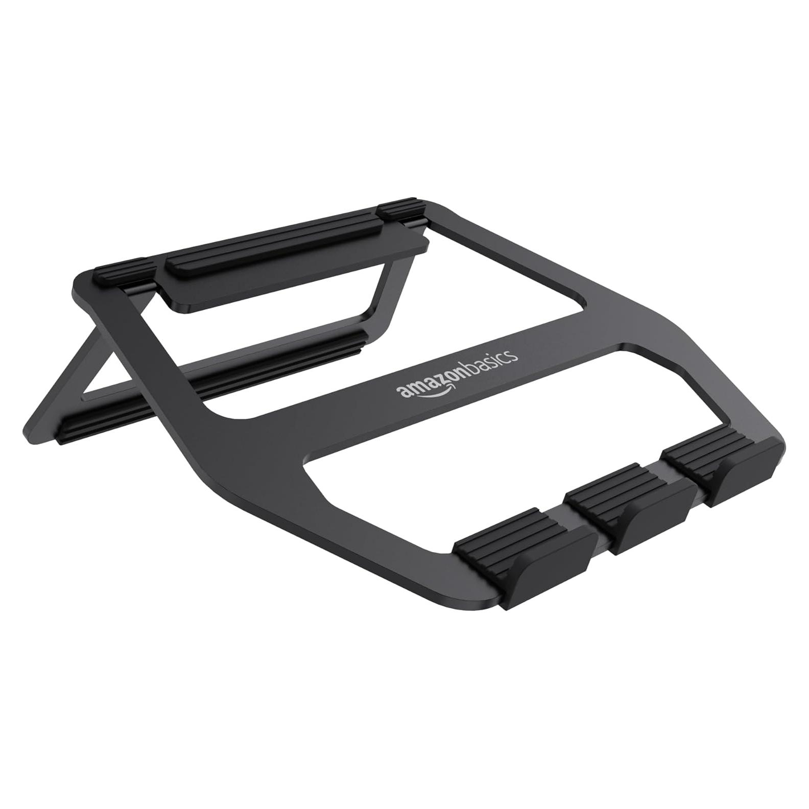 Soporte Plegable para Laptop Aluminio Amazon Basics 33 cm Negro