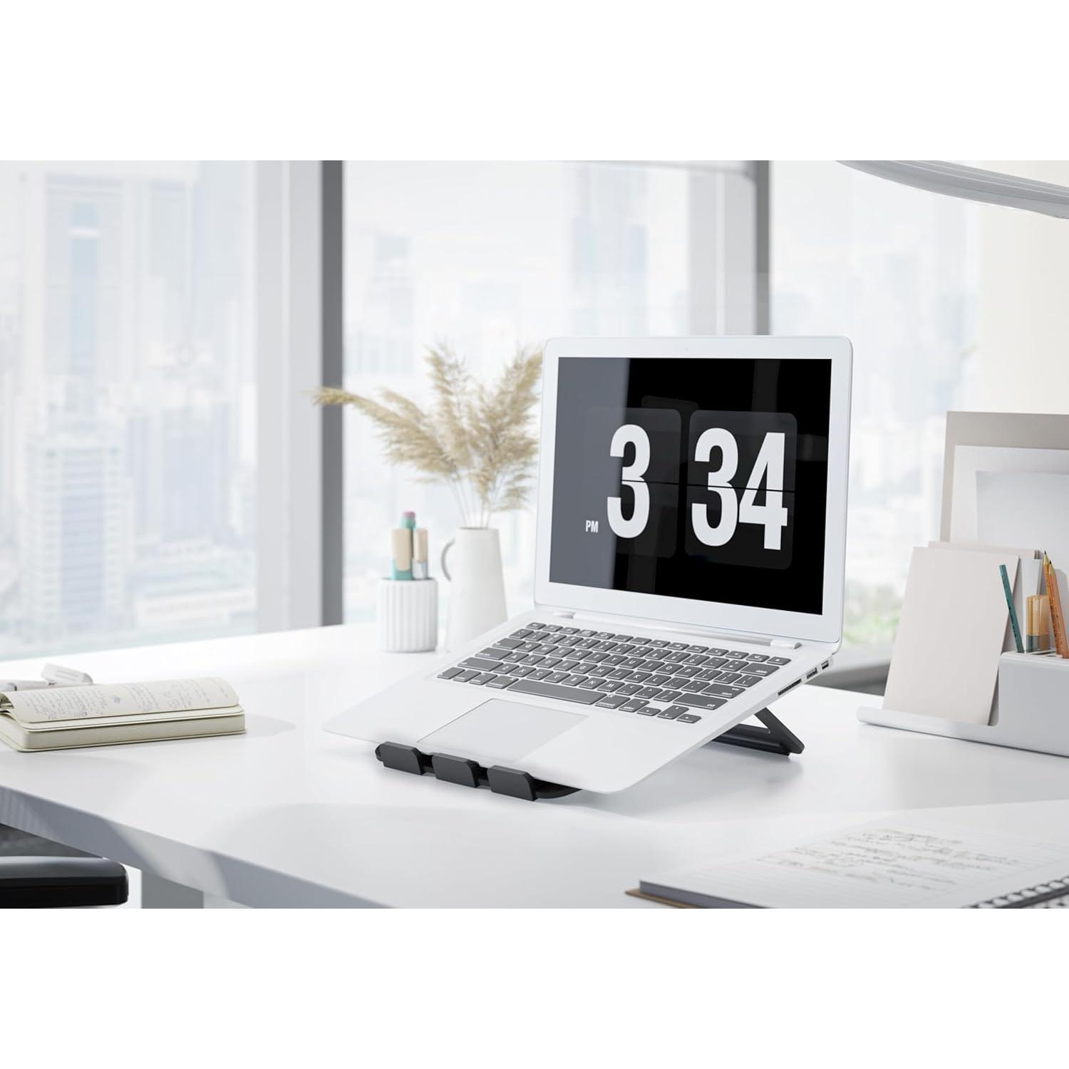 Soporte Plegable para Laptop Aluminio Amazon Basics 33 cm Negro